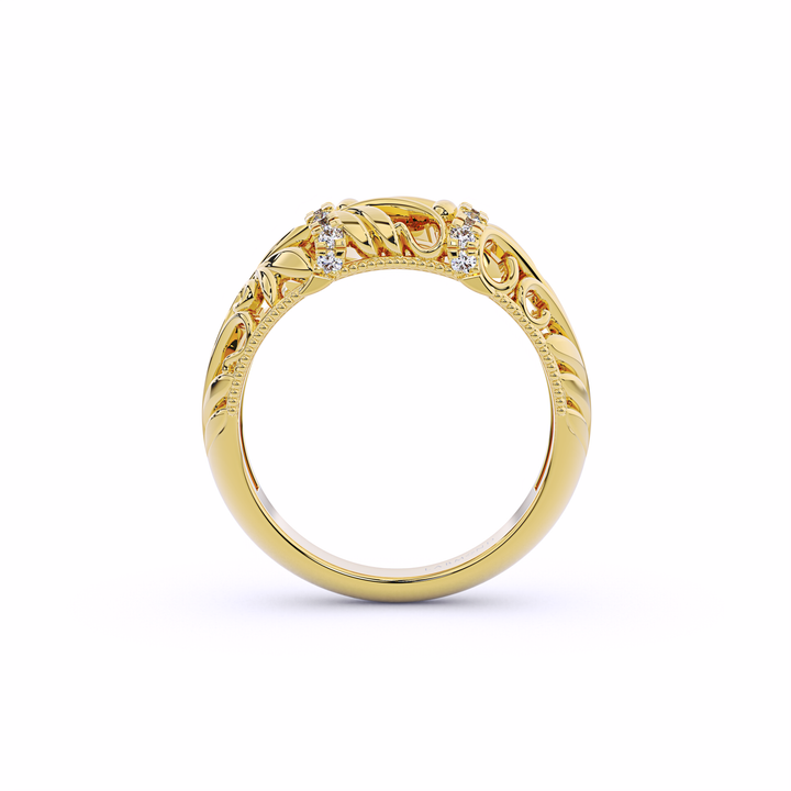 yellow-vintage-flora-solitaire-matching-band