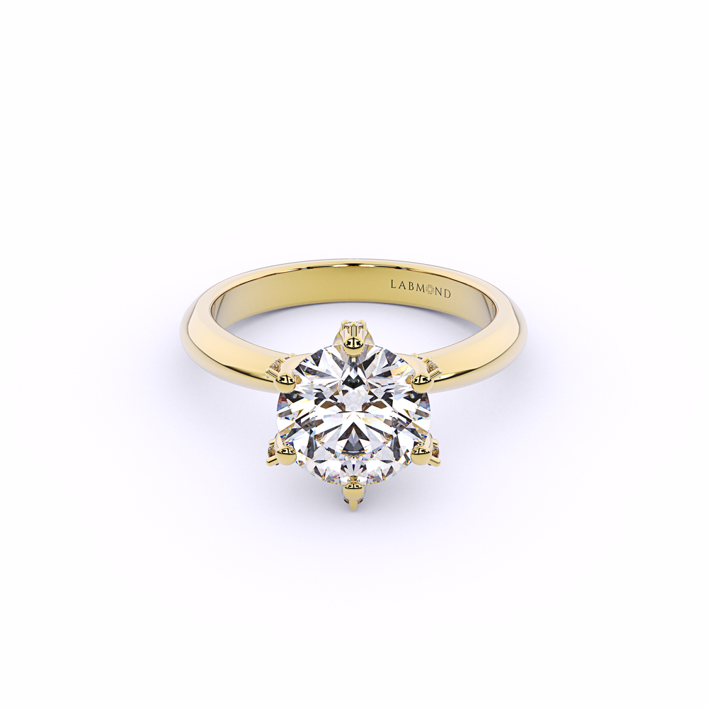 DOLCEVITA Round Micro Pavé Basket Engagement Ring#Yellow_1