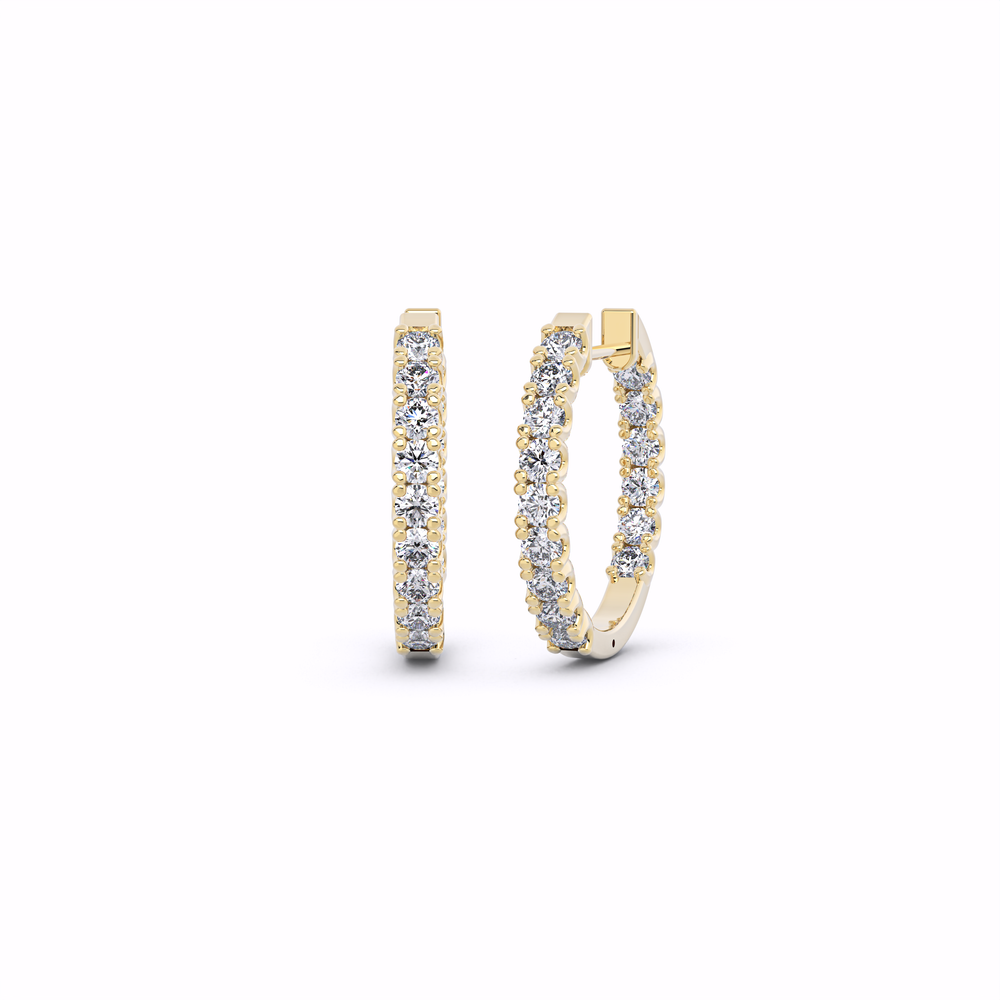 ARIA Diamond Hoop Earrings#Yellow_1