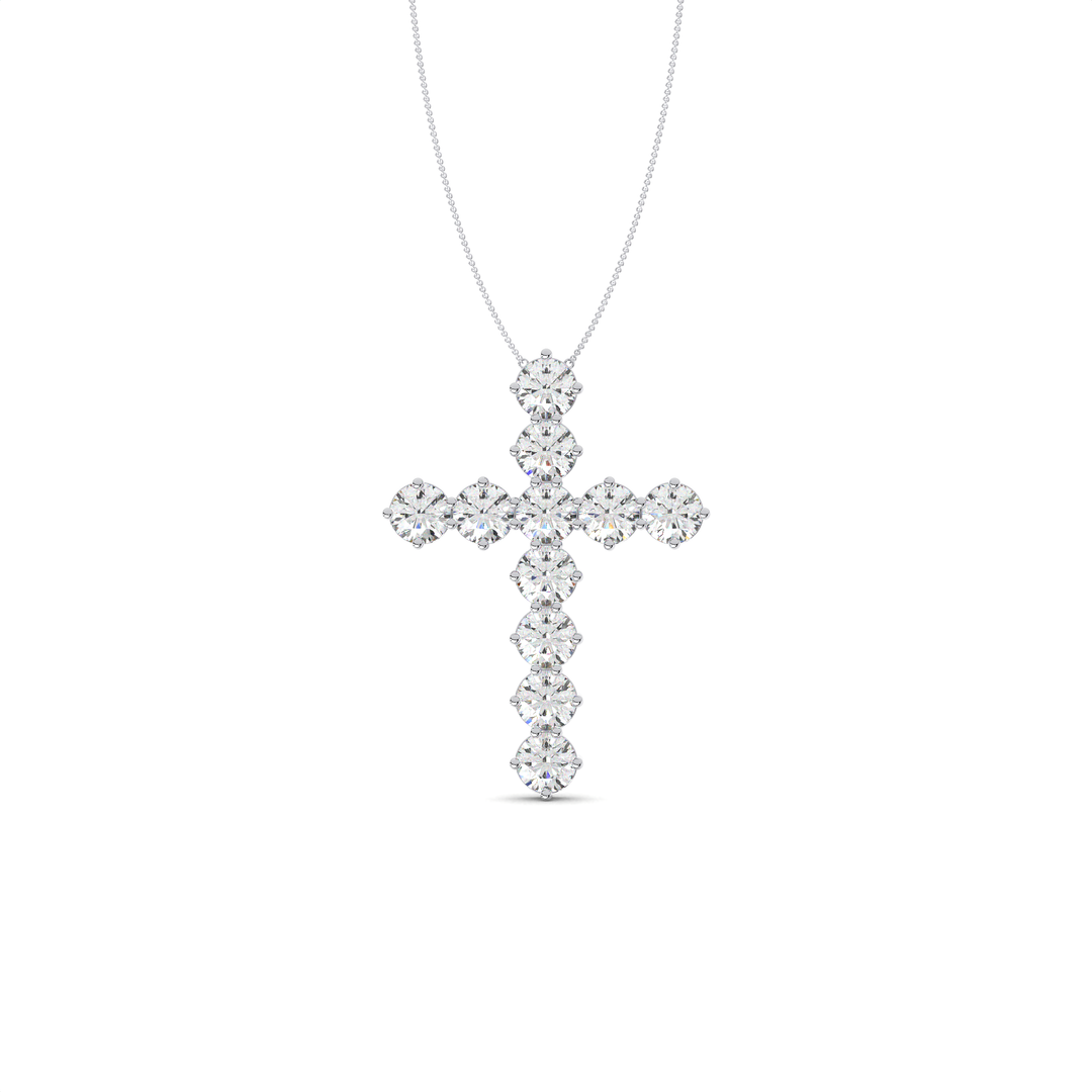 The Clarity Diamond Cross Pendant#White_1