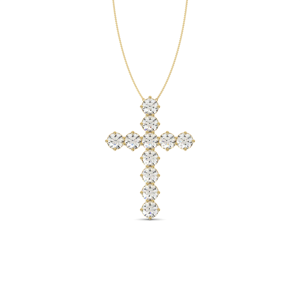 The Clarity Diamond Cross Pendant#Yellow_1