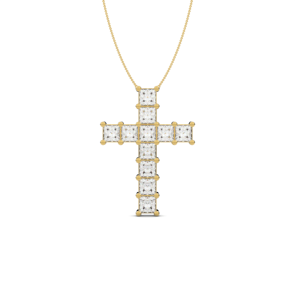 The Essence Diamond Cross Pendant#Yellow_1