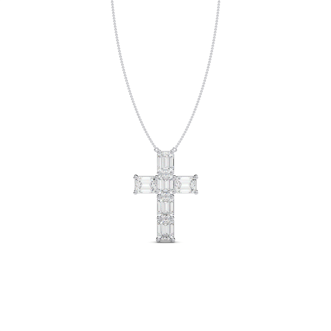 The Ethos Diamond Cross Pendant#White_1