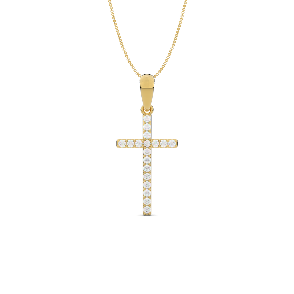 The Grace Diamond Cross Pendant#Yellow_1
