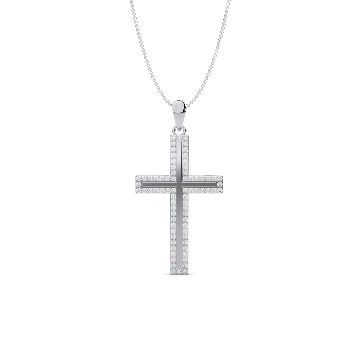 The Halo Diamond Cross Pendant