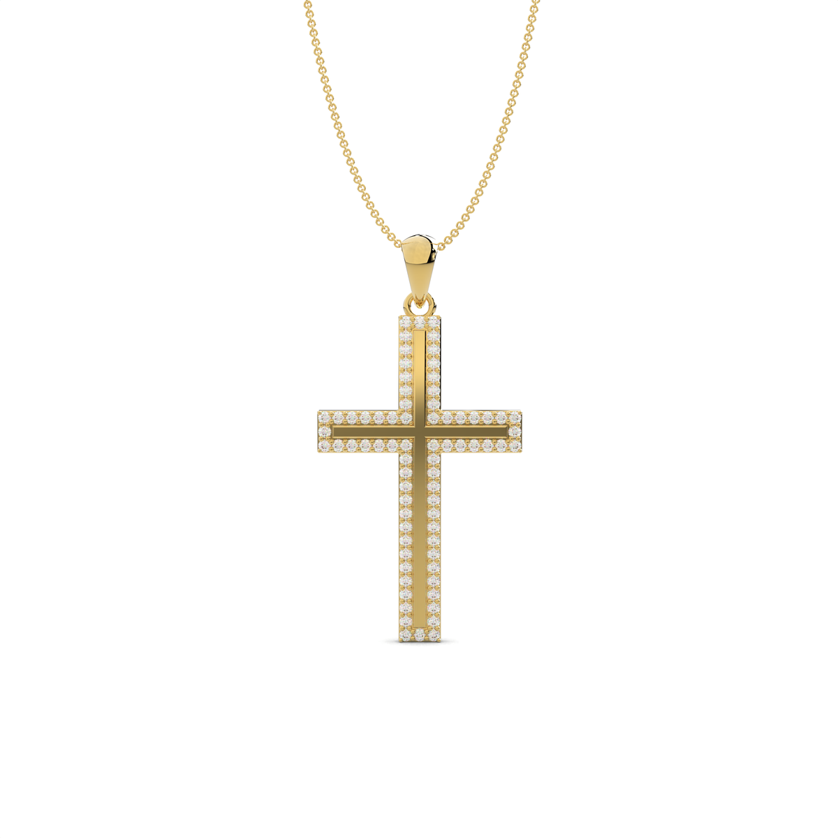 The Halo Diamond Cross Pendant