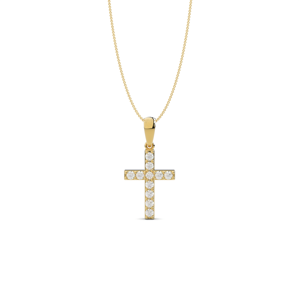 The Haven Diamond Cross Pendant#Yellow_1