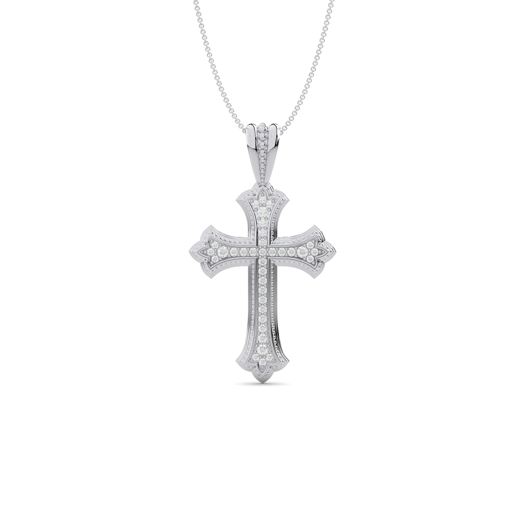 The Imperial Diamond Cross Pendant#White_1