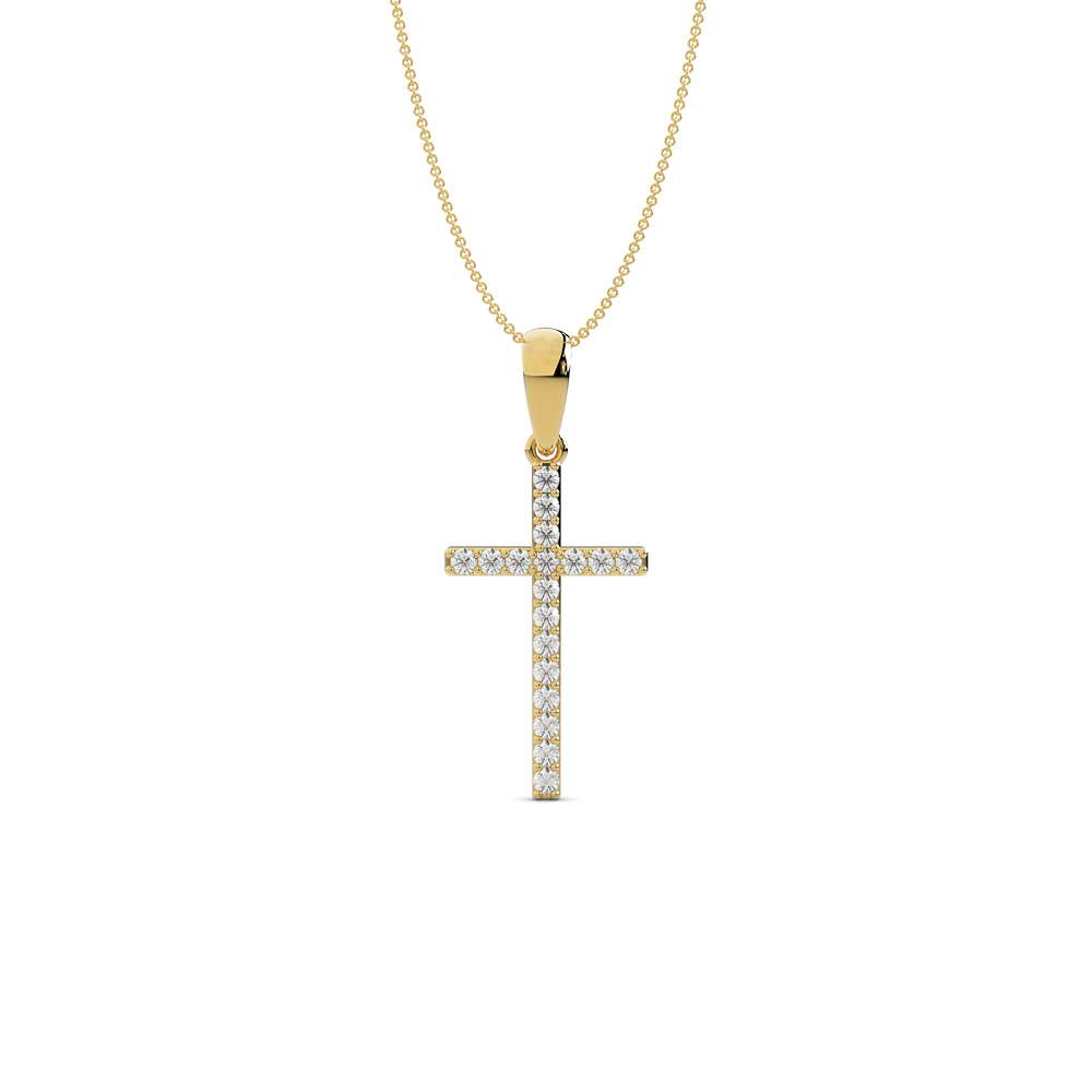 The Lucent Diamond Cross Pendant#Yellow_1