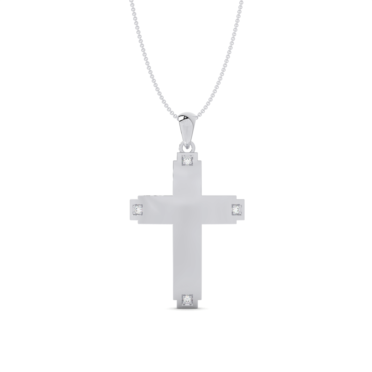 The Pixel Diamond Cross Pendant