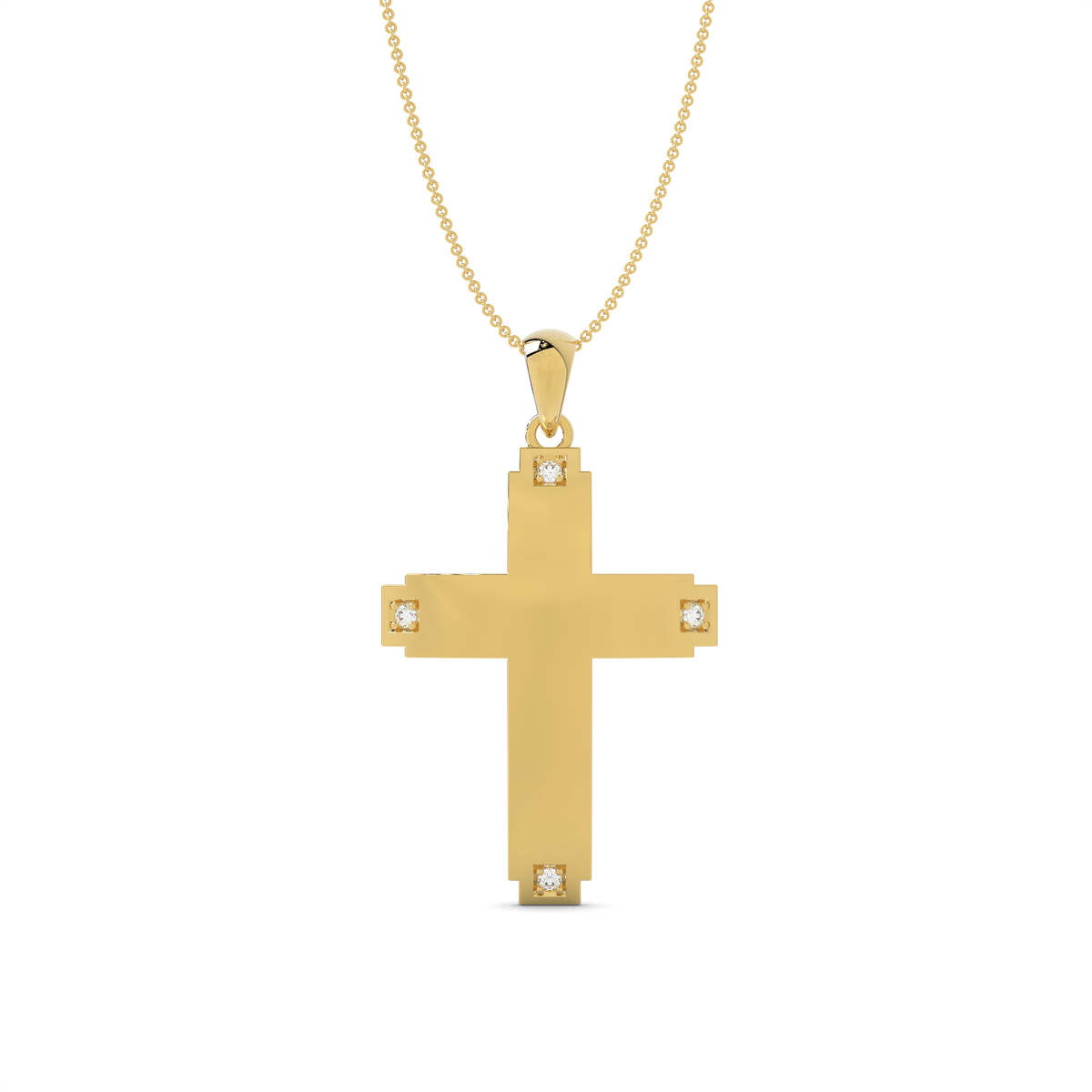 The Pixel Diamond Cross Pendant