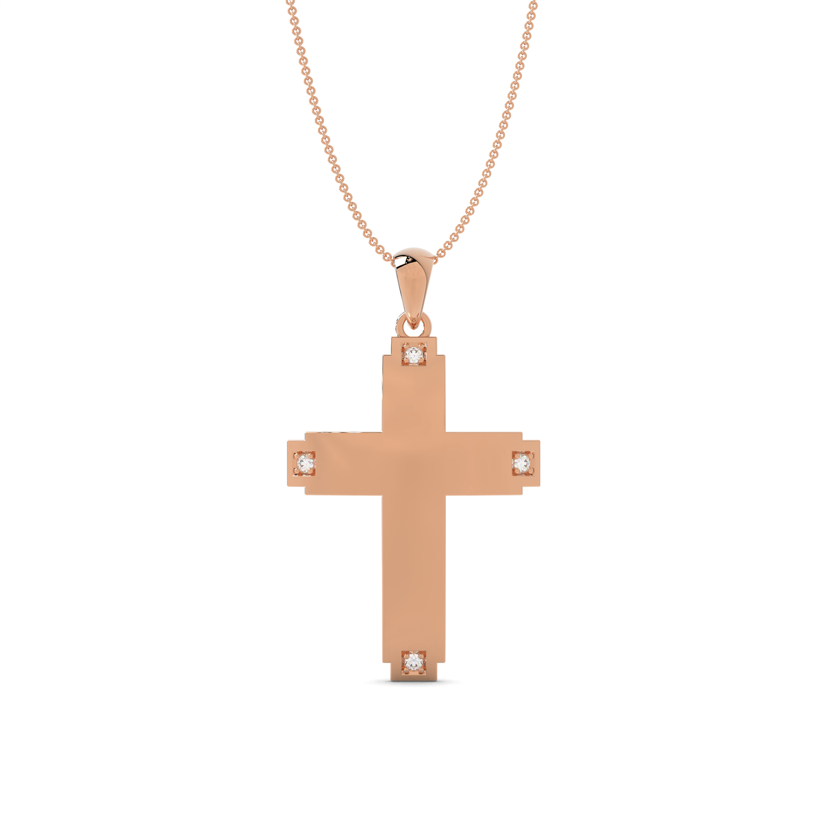 The Pixel Diamond Cross Pendant