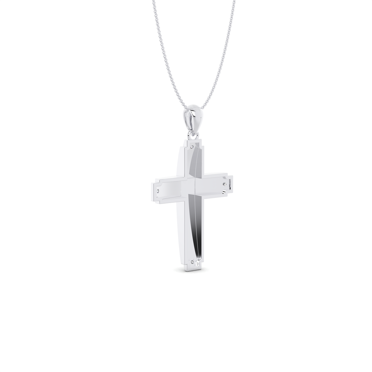The Pixel Diamond Cross Pendant