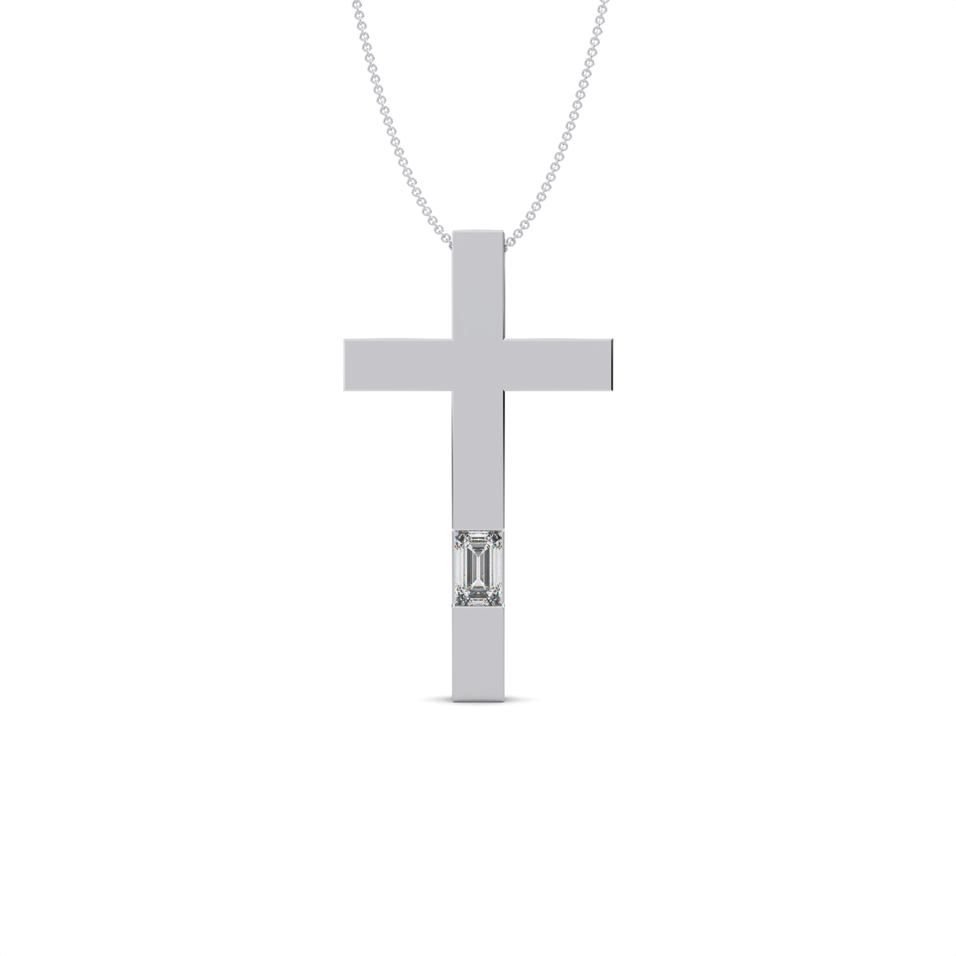 The Solace Diamond Cross Pendant#White_1