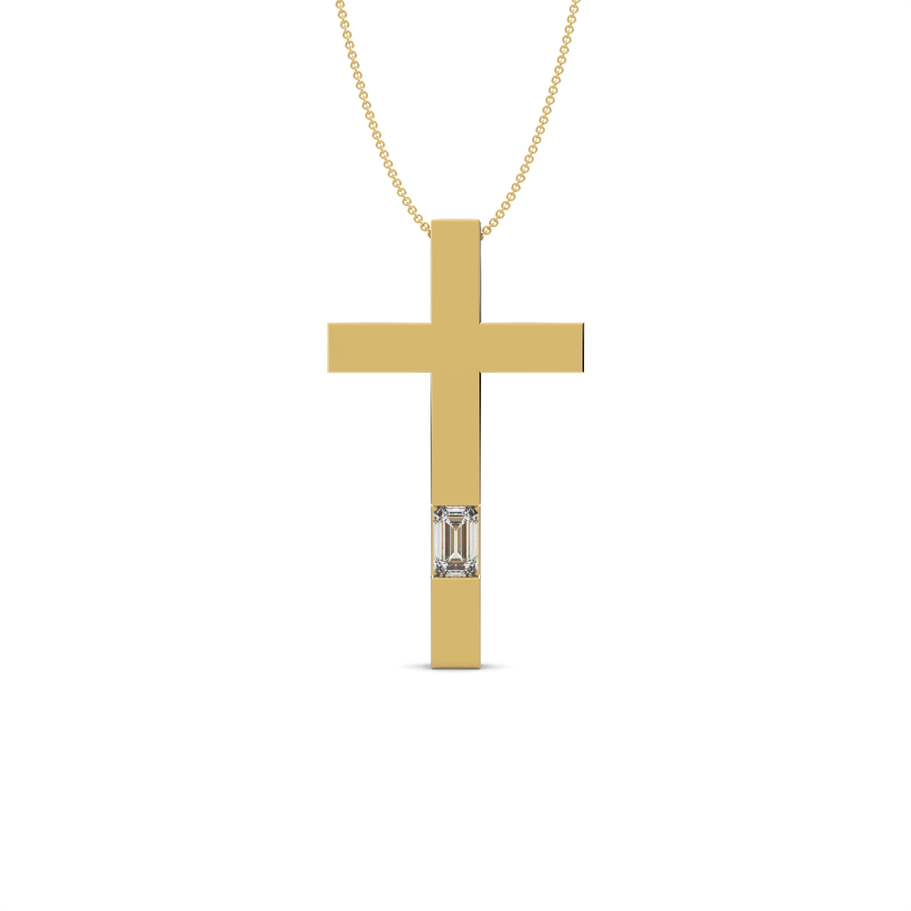 The Solace Diamond Cross Pendant#Yellow_1