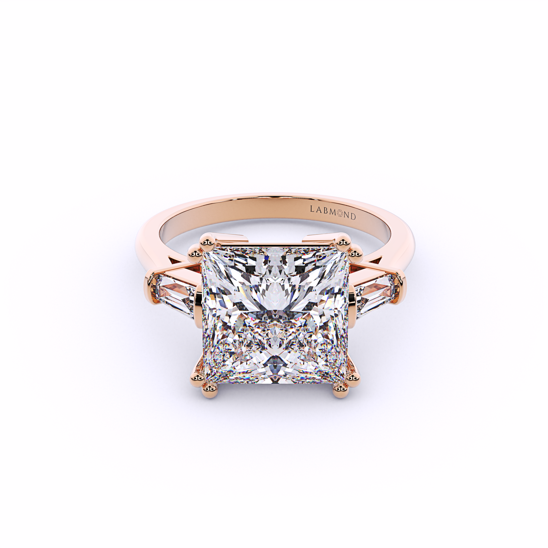 ALLURE Princess Cut Ring with Tapered Baguettes