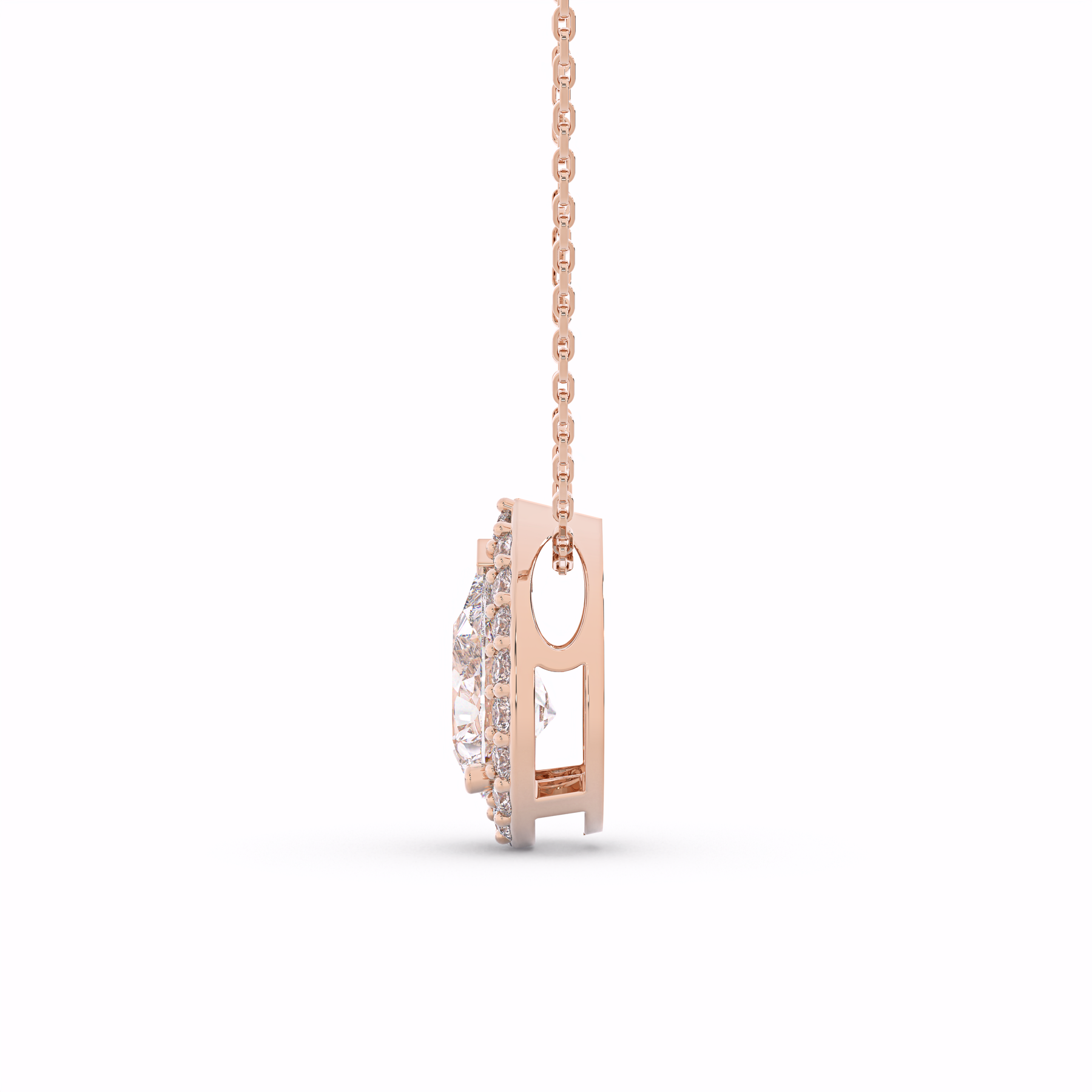 AMELIA Pear Lab Grown Diamond Halo Pendant