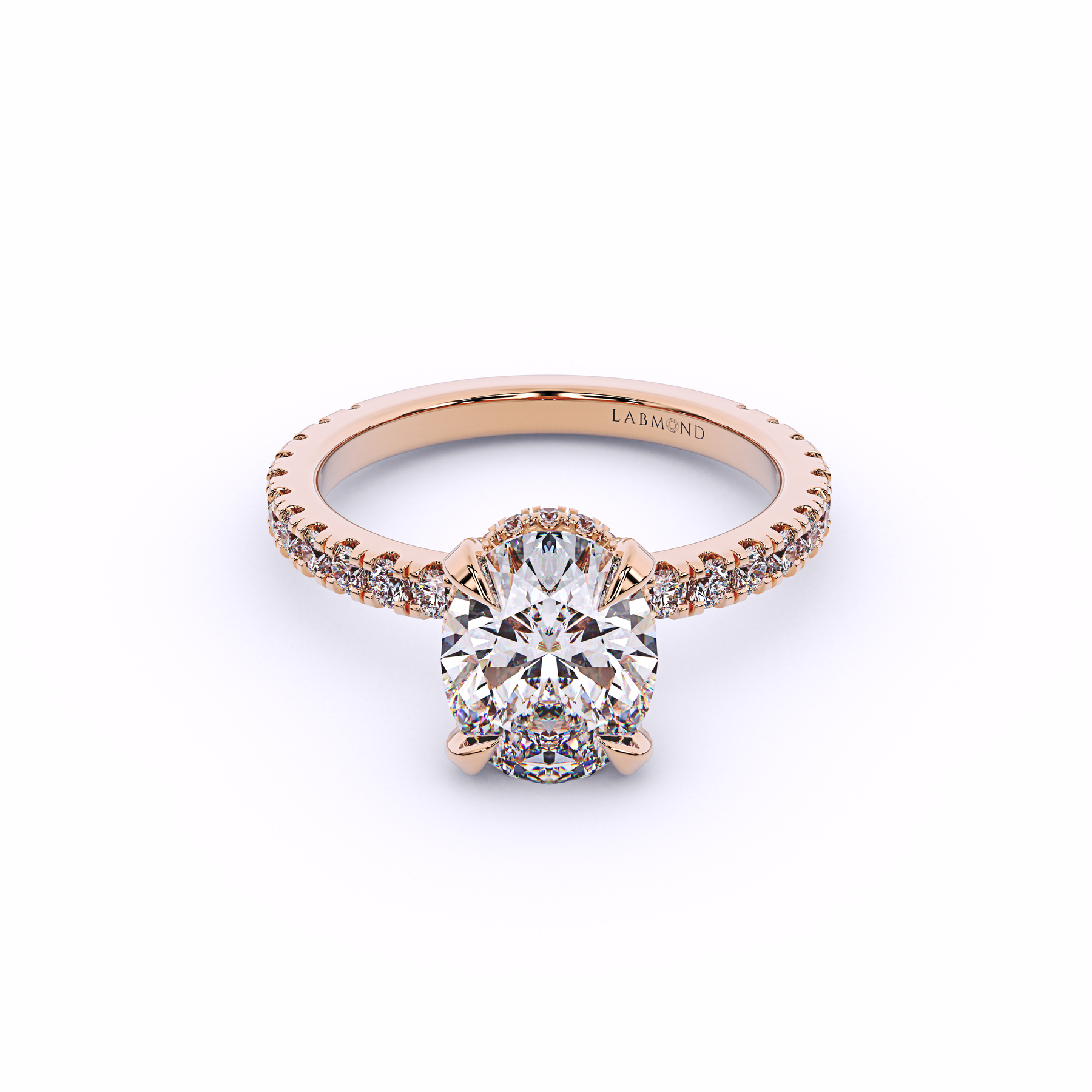 CLAUDIA Oval Hidden Halo Engagement Ring
