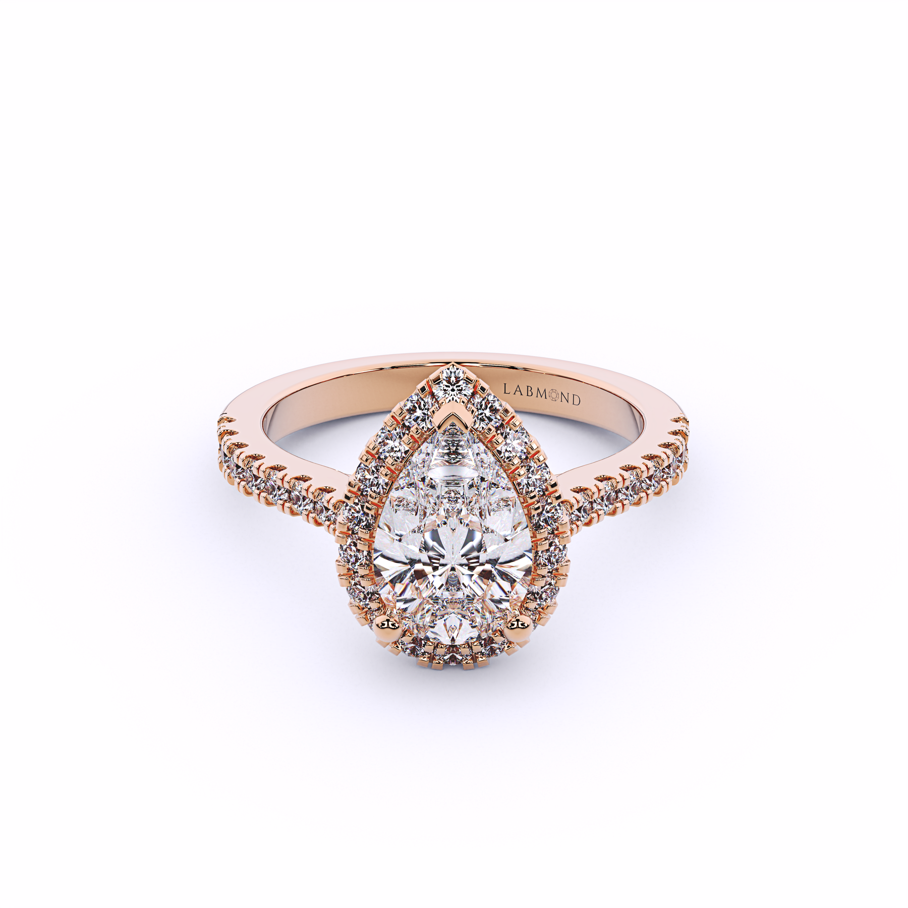 DAWN Pear Shape Halo Engagement Ring