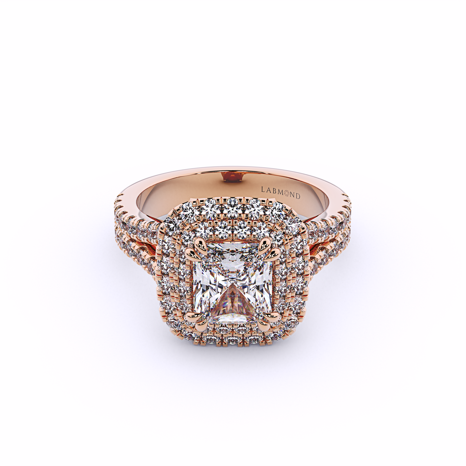 DESTINY Princess Cut Engagement Ring Double Halo