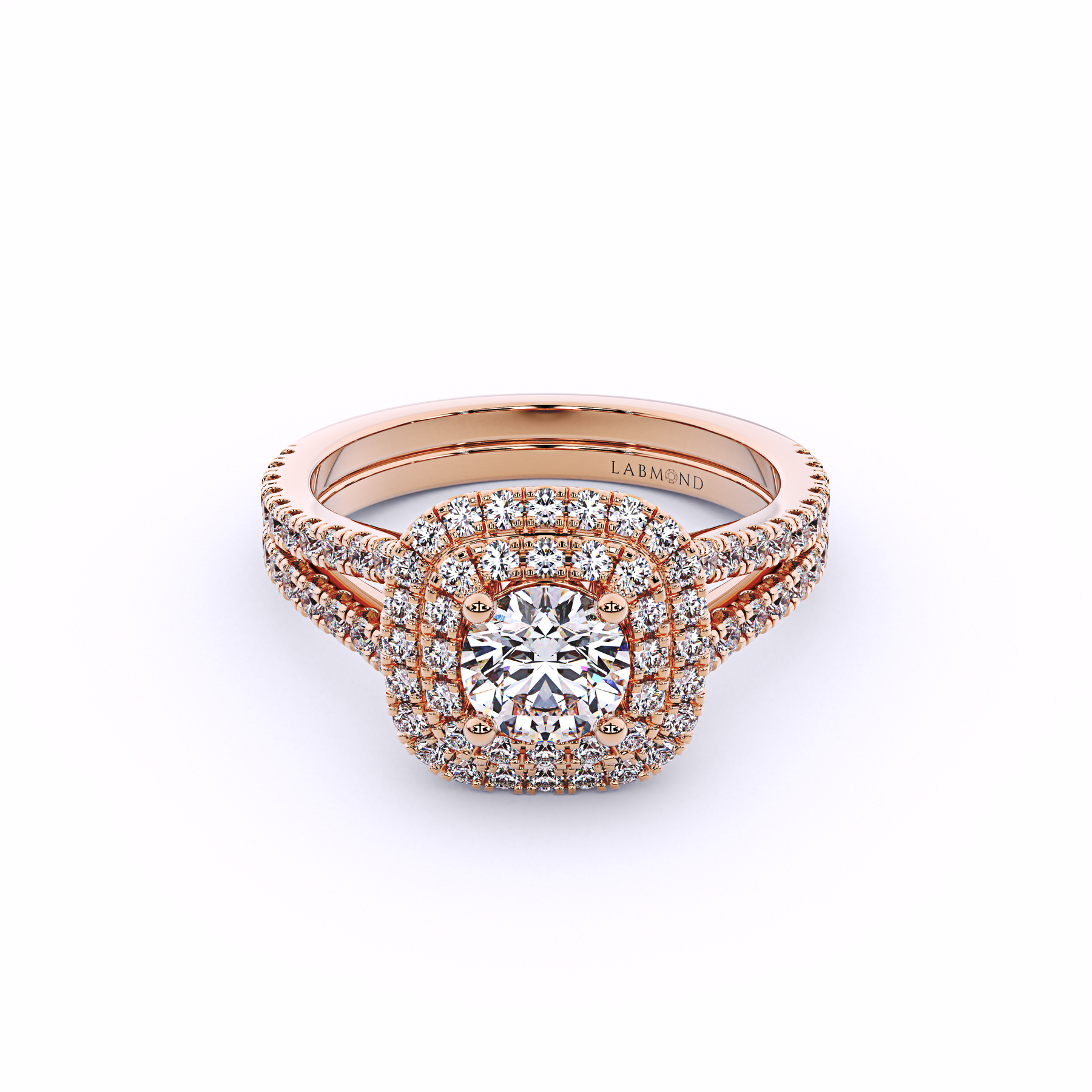 DESTINY Round Double Halo Engagement Ring