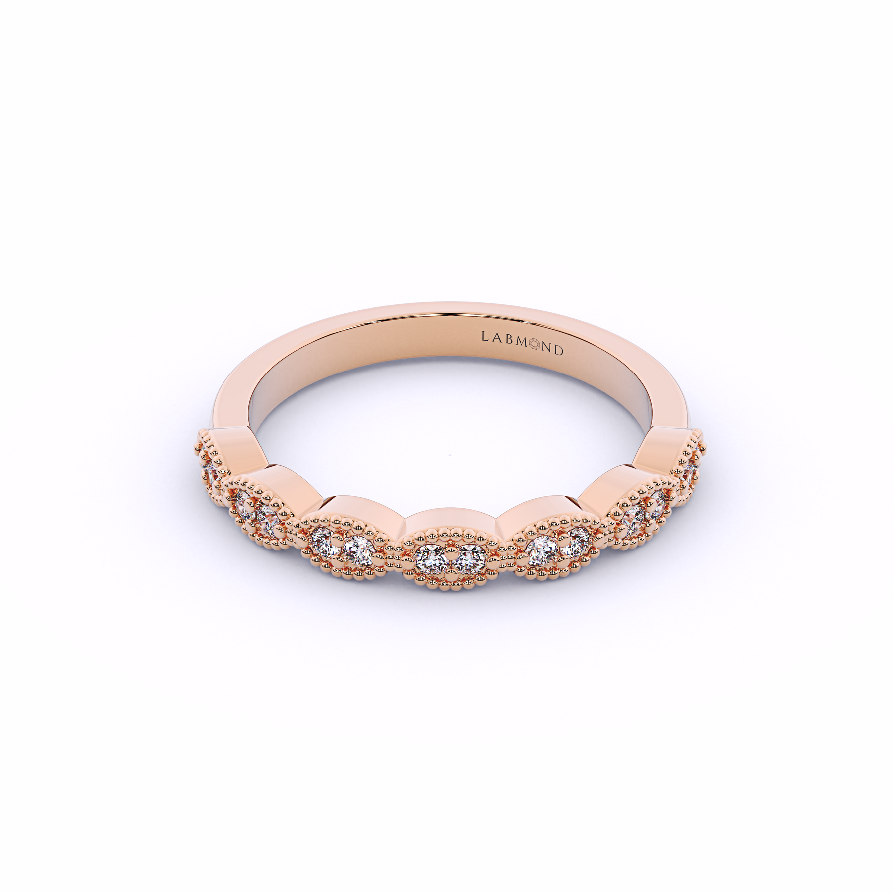 FANTASIA Marquise Shank Half Eternity Wedding Band