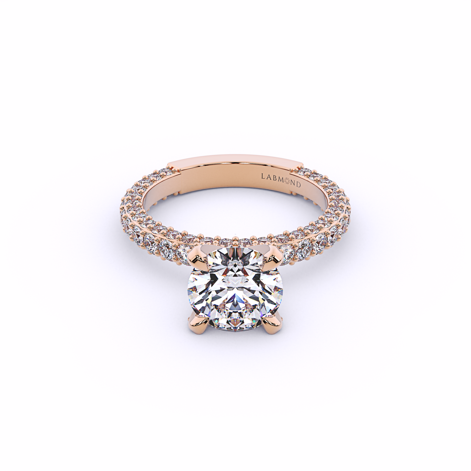 MANGUSTA Round Micro Pavé Solitaire Engagement Ring