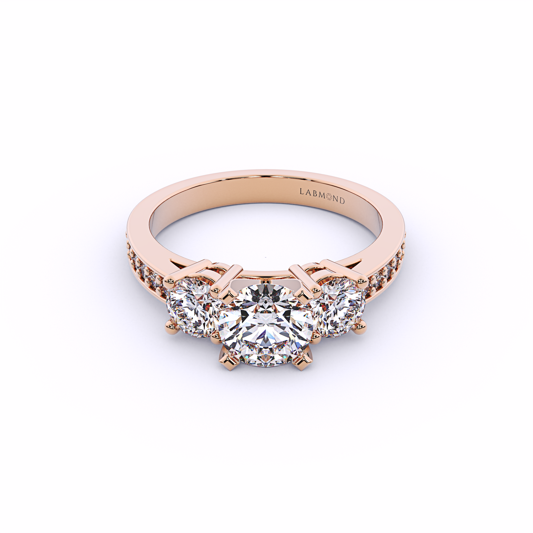 MEGAN Trinity Three Stone Diamond Engagement Ring