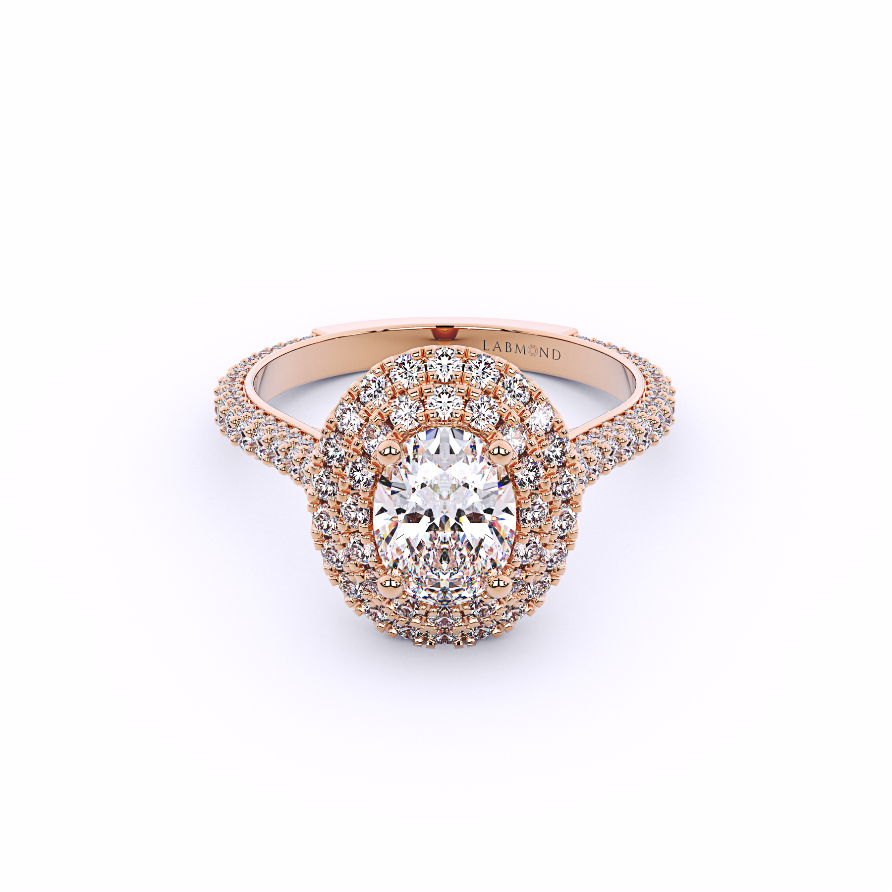 ODYSSEY Oval Double Halo Engagement Ring