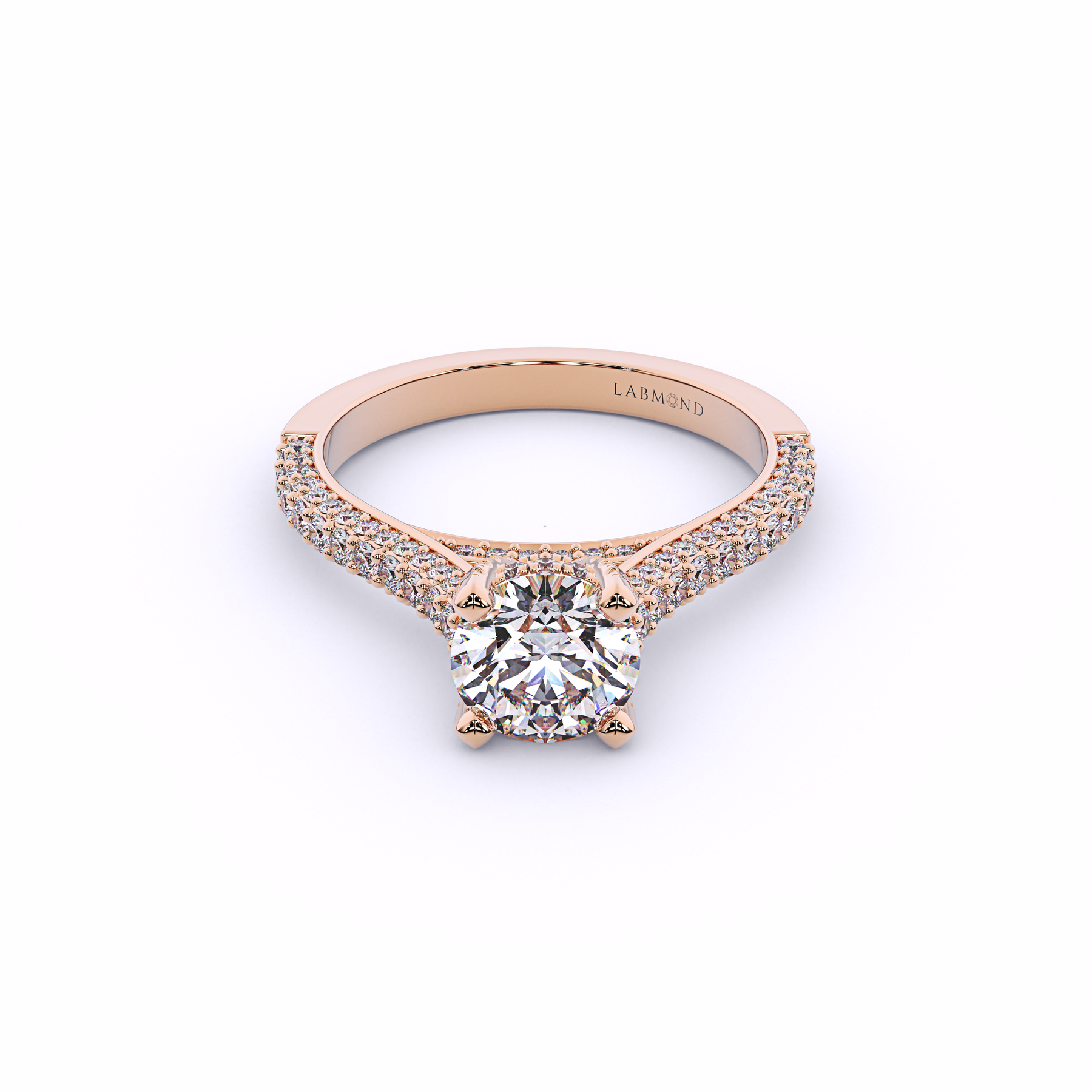 ODYSSEY Round with Under Halo Lab-Grown Diamond Ring