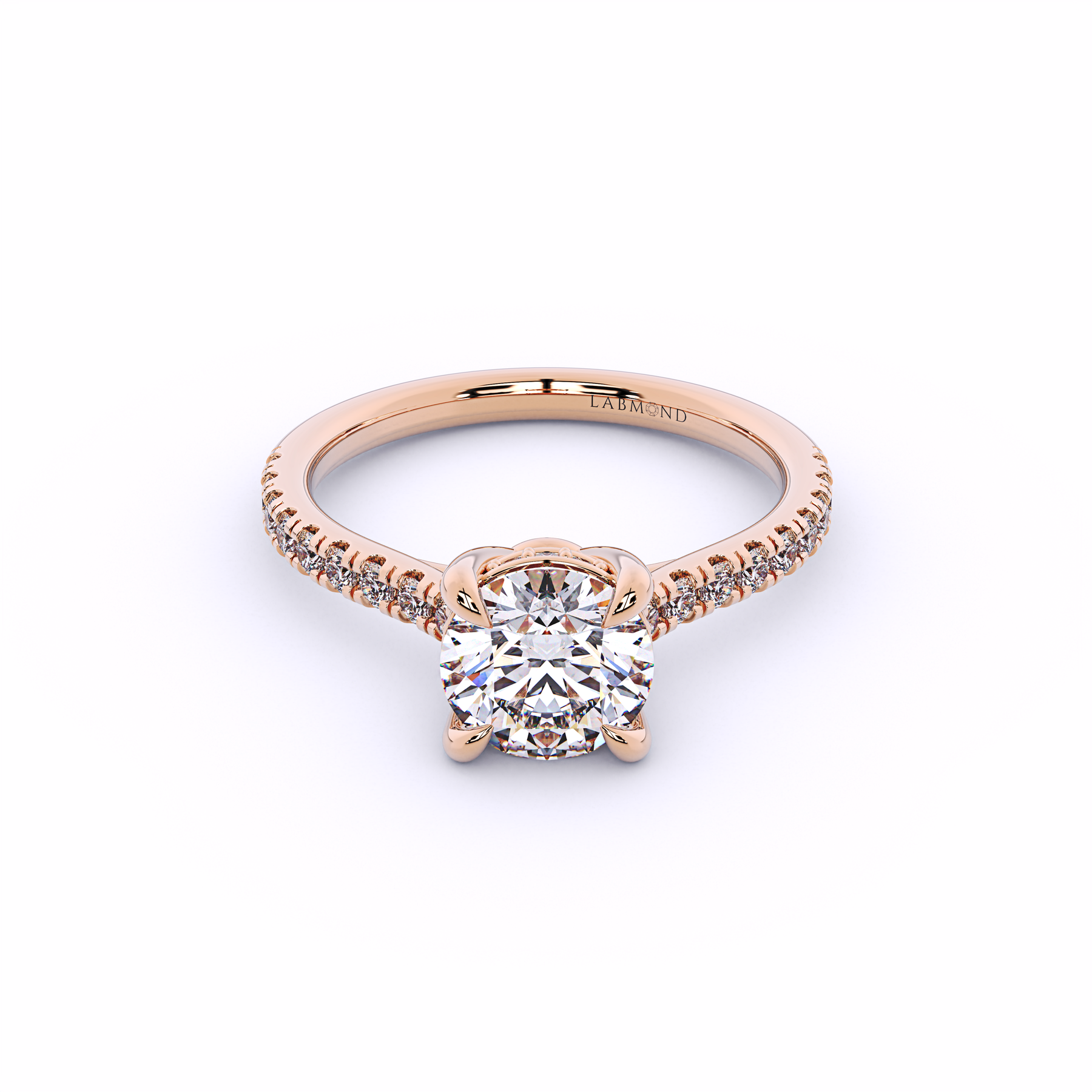 DUKE Round Cut Hidden Halo Engagement Rings