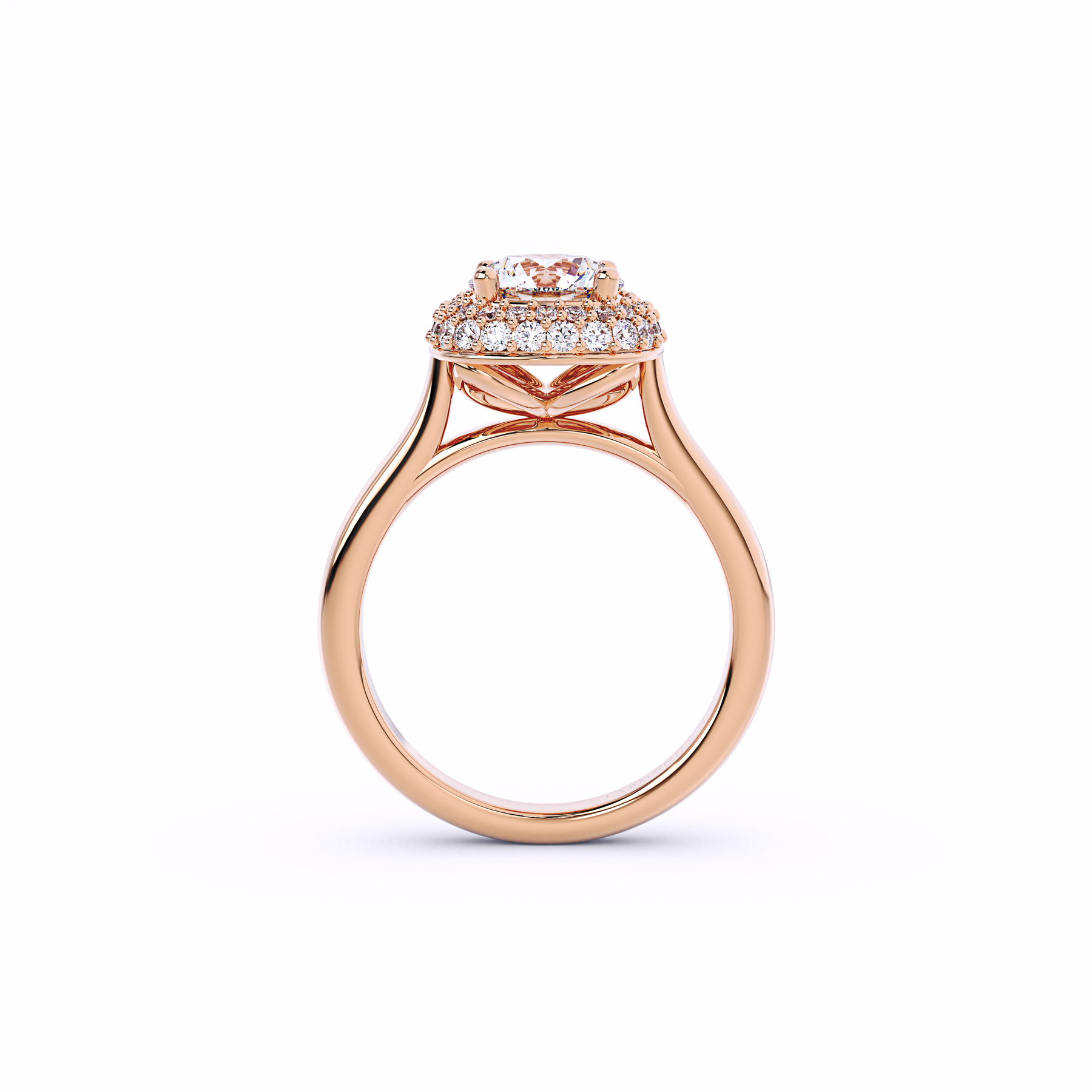 DIVERSION Round Double Halo Engagement Ring