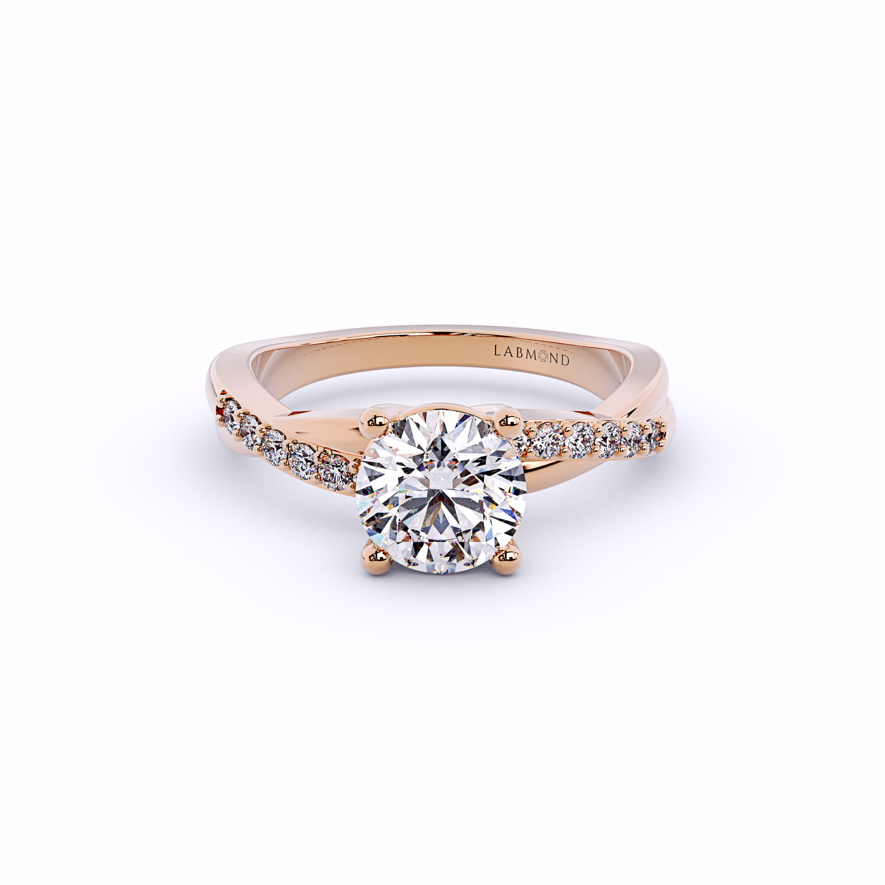 Semi-Twist Round Brilliant Cut Engagement Ring