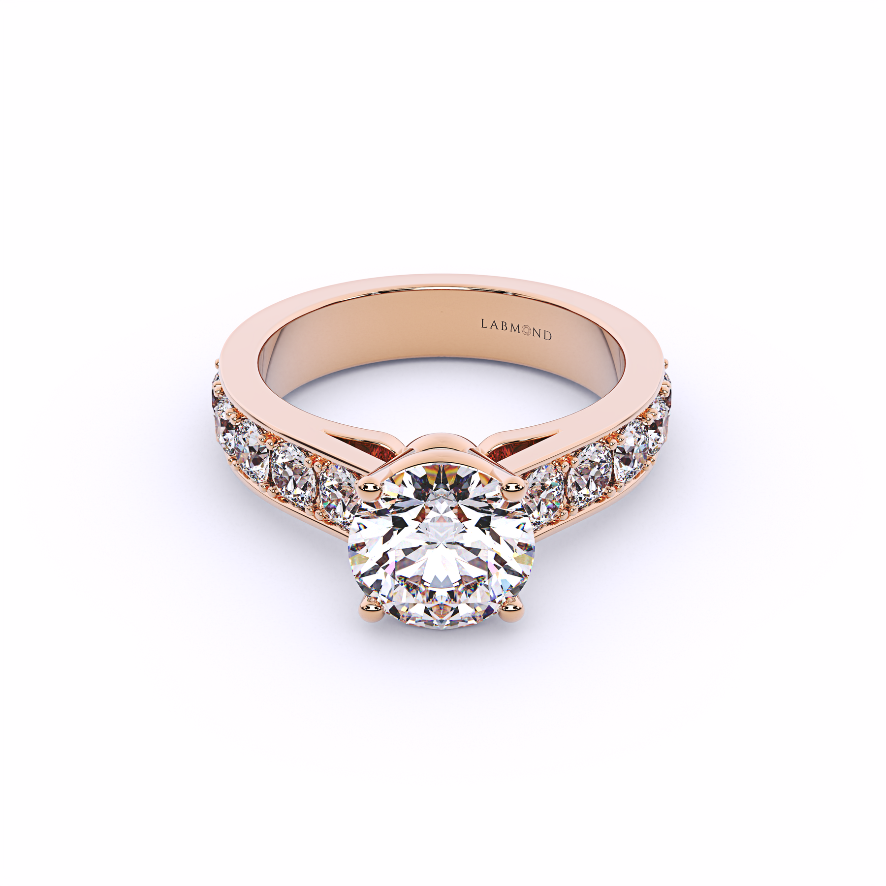 SYMPHONY Round Cut Side-Stone Engagement Ring