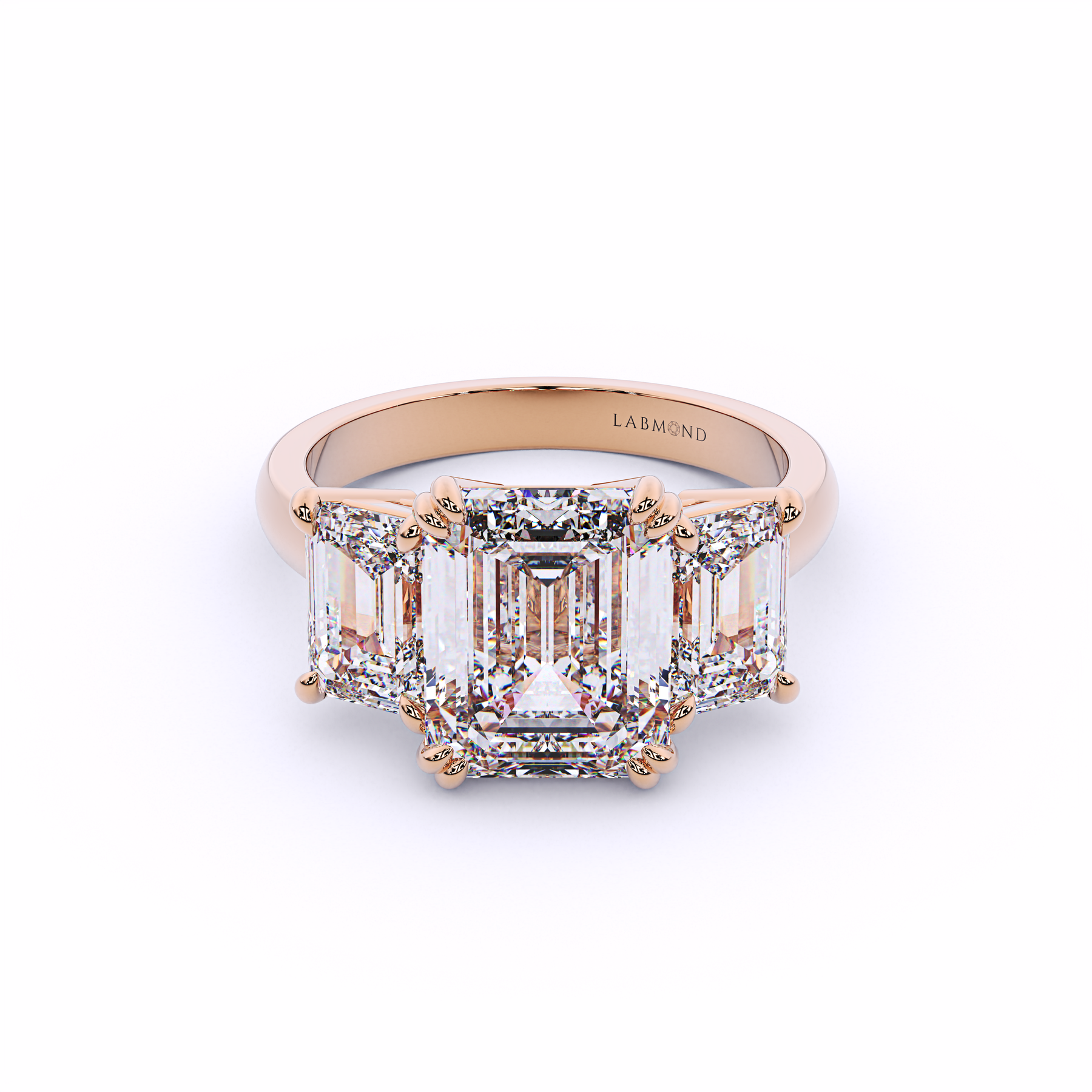 Trinity Emerald Cut Engagement Ring