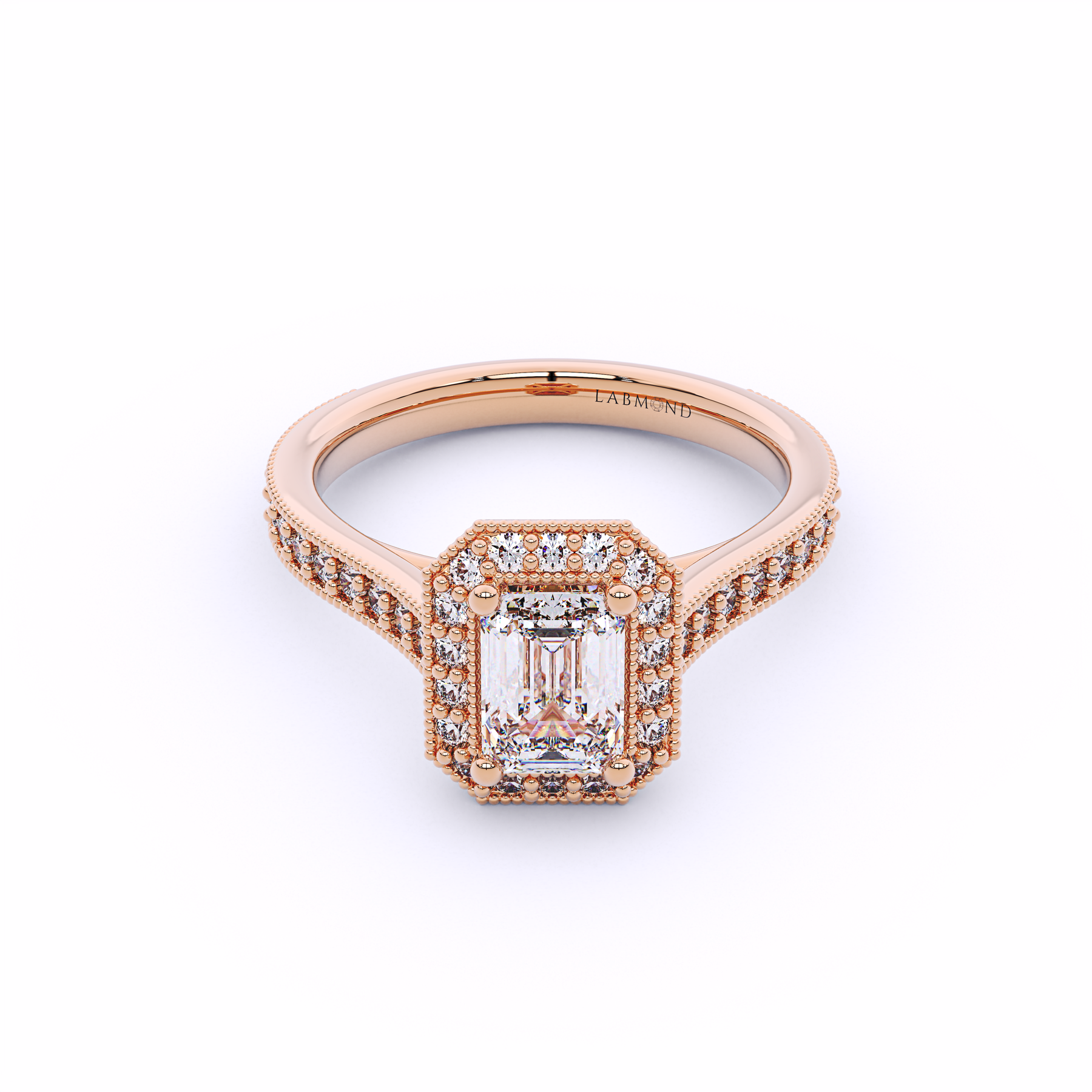 ELEMENT Emerald Cut Halo Engagement Ring