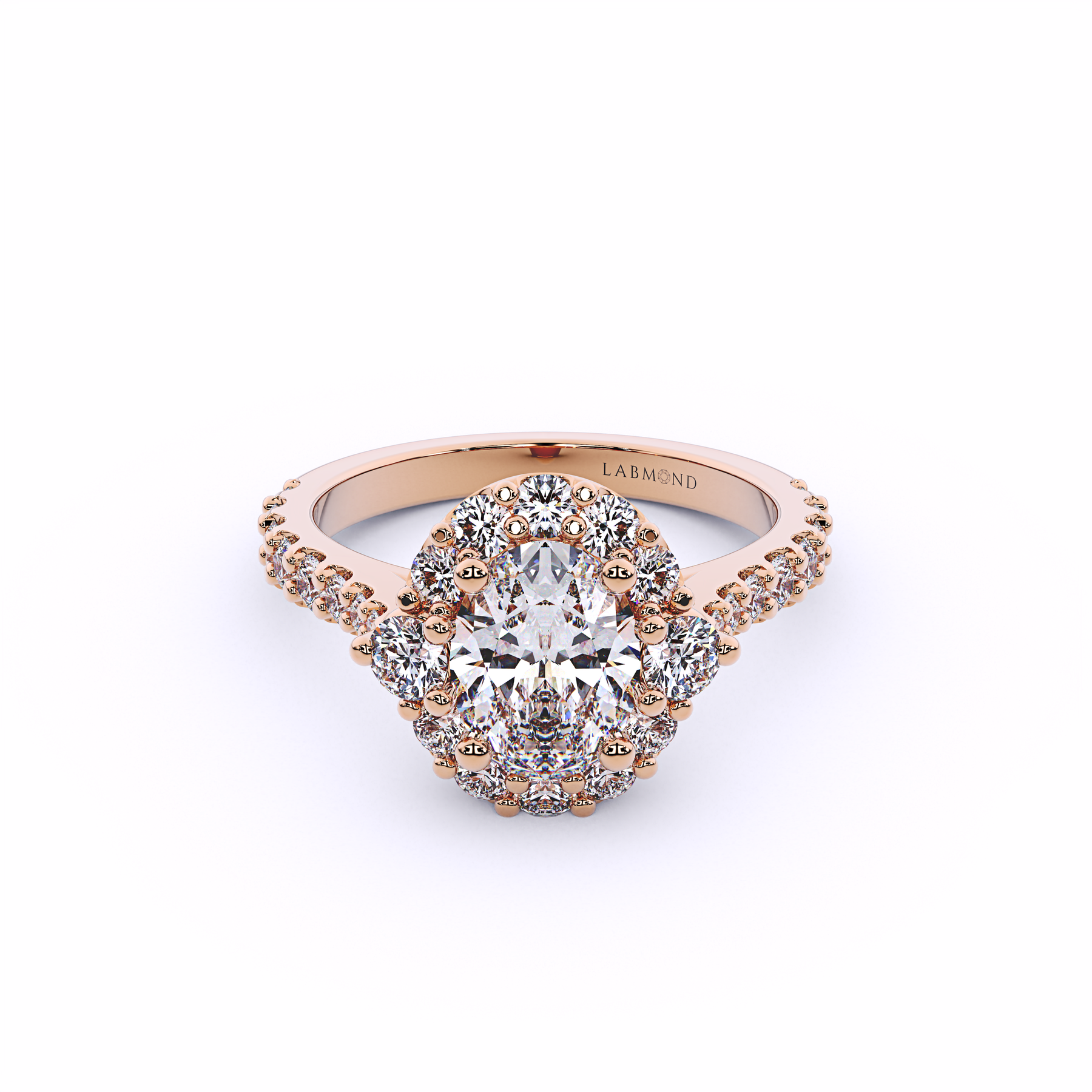 WONDER Oval Diamond Three Stone Engagement Ring