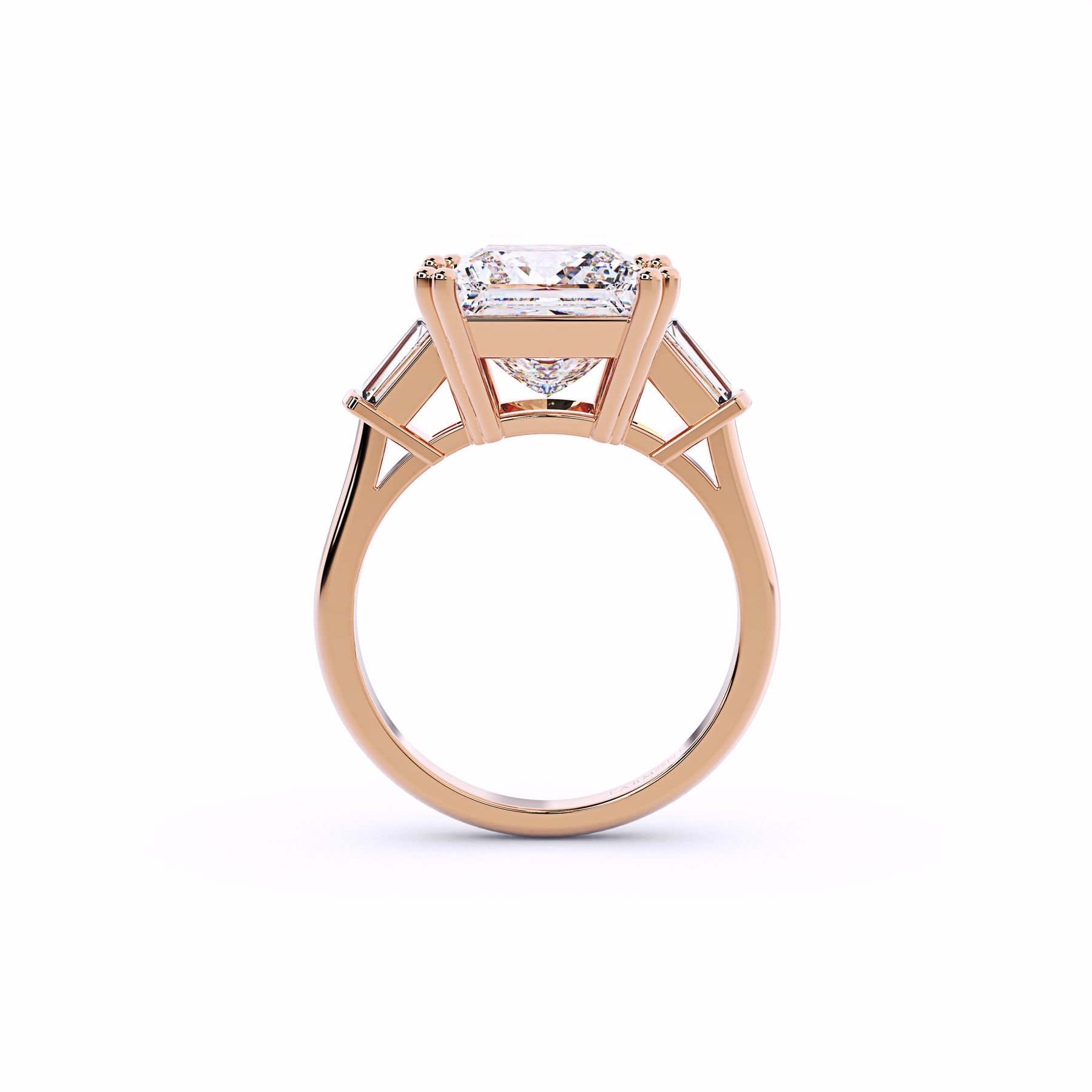 ALLURE Princess Cut Ring with Tapered Baguettes