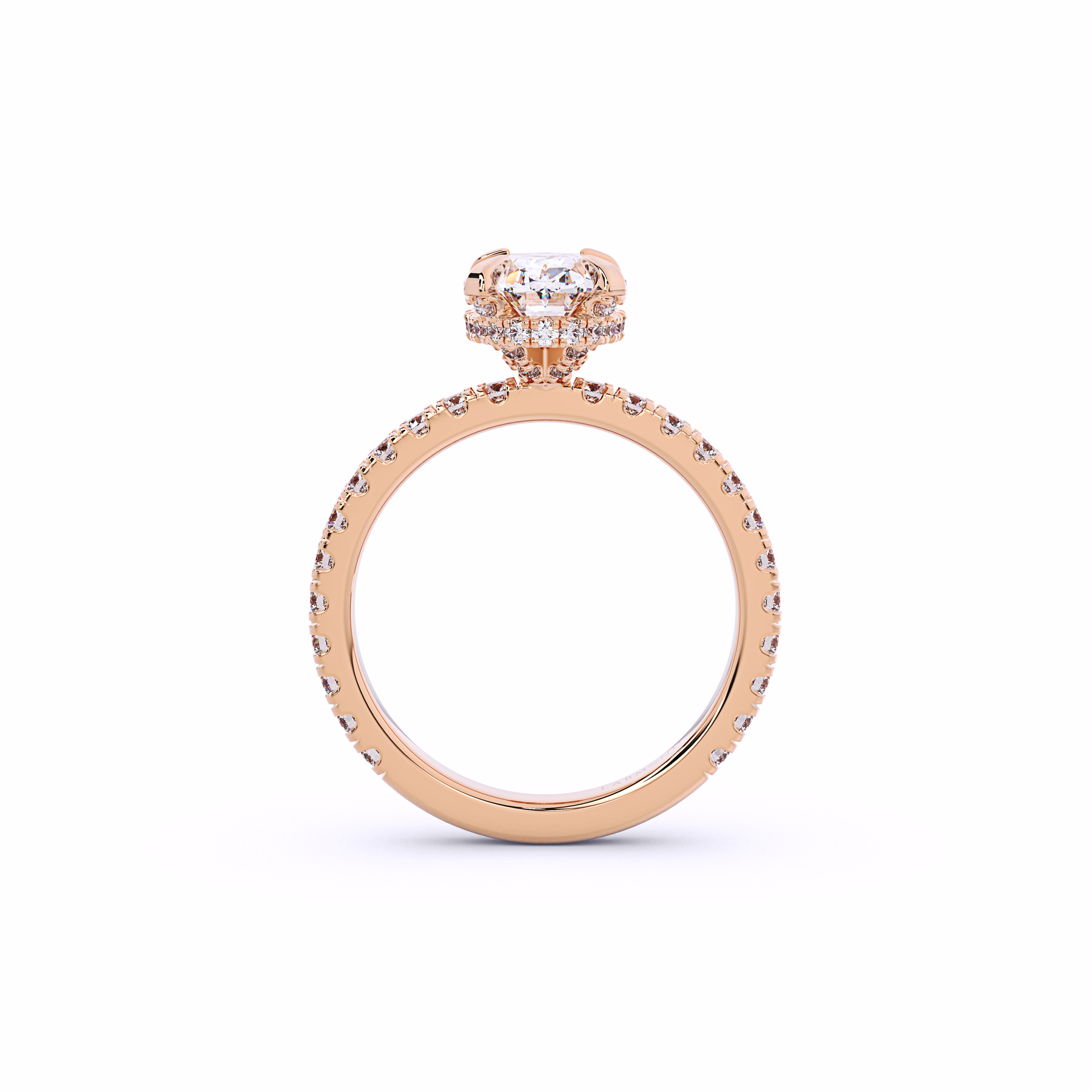 CLAUDIA Oval Hidden Halo Engagement Ring