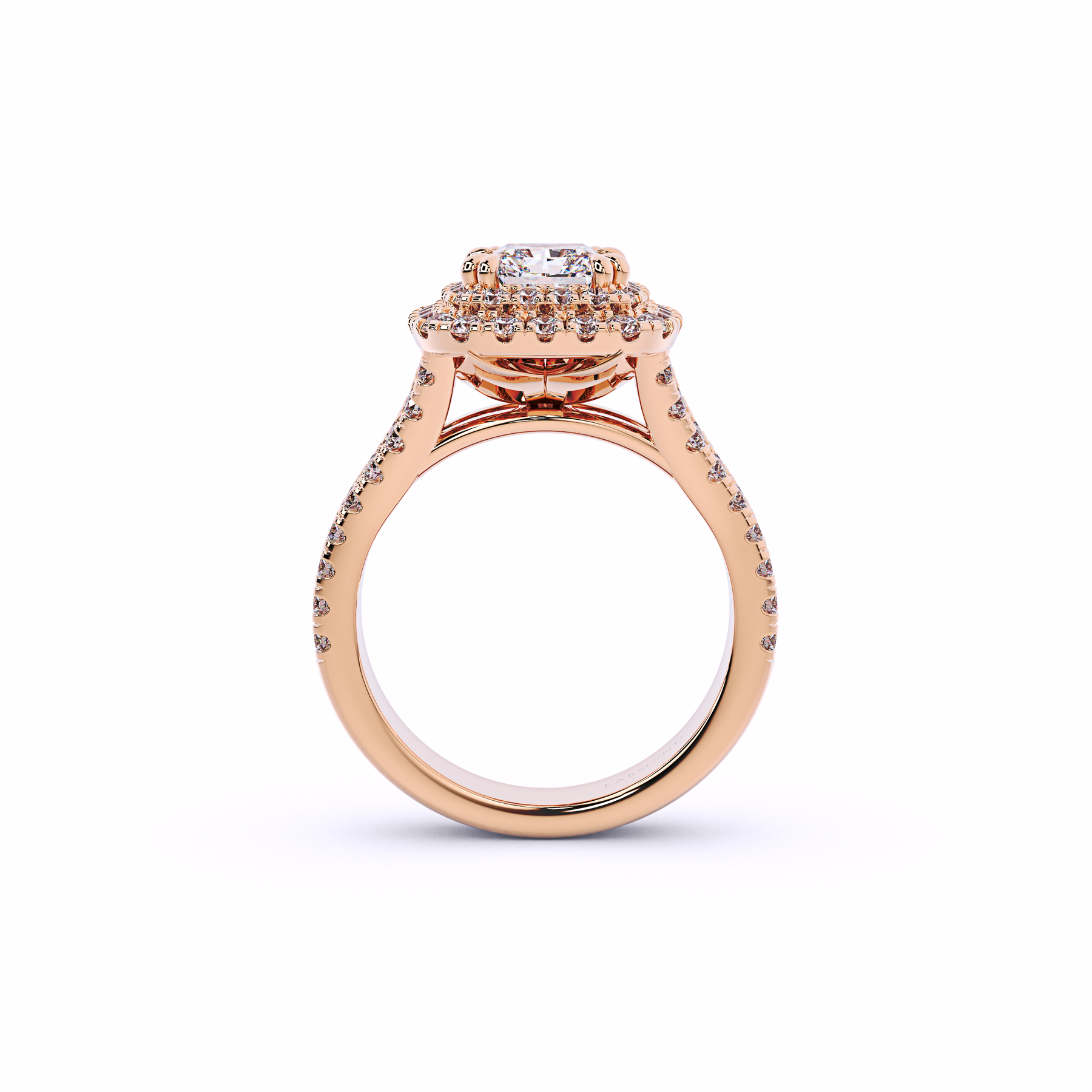 DESTINY Princess Cut Engagement Ring Double Halo