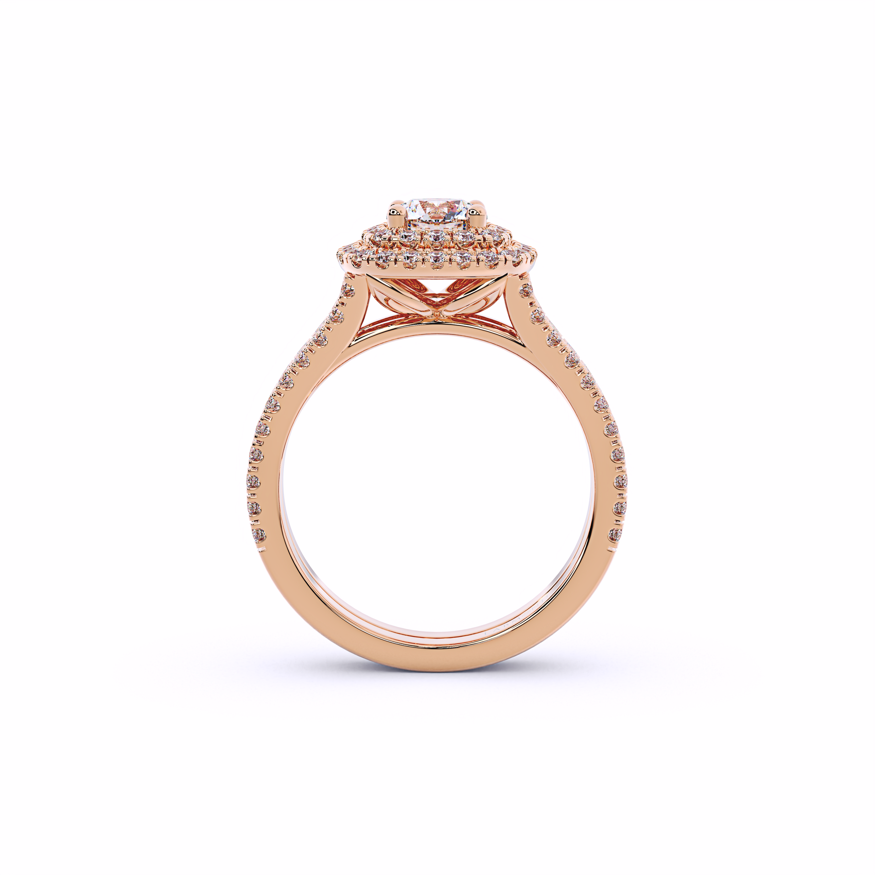 DESTINY Round Double Halo Engagement Ring