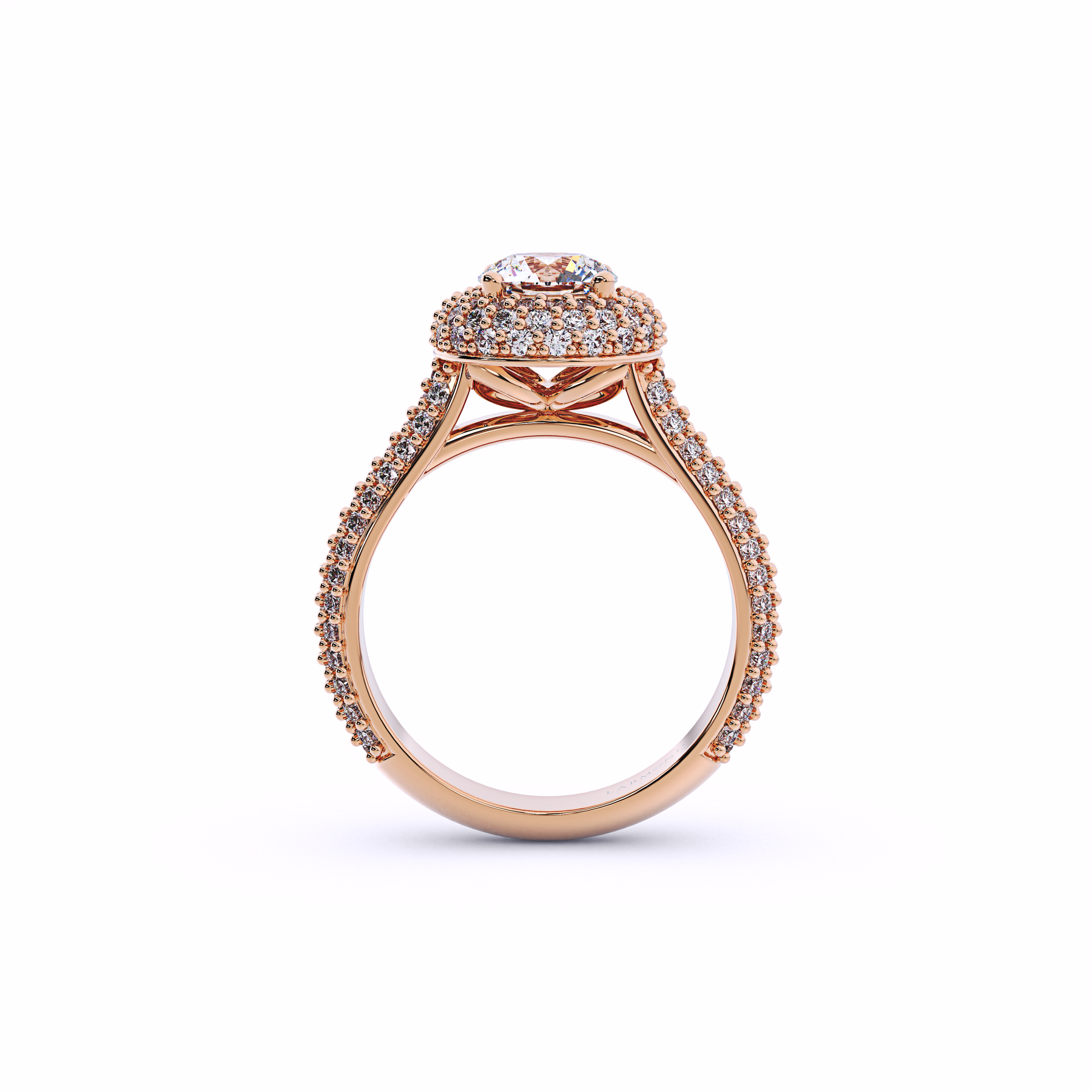 DIVERSION Round Waterfall Halo Engagement Ring
