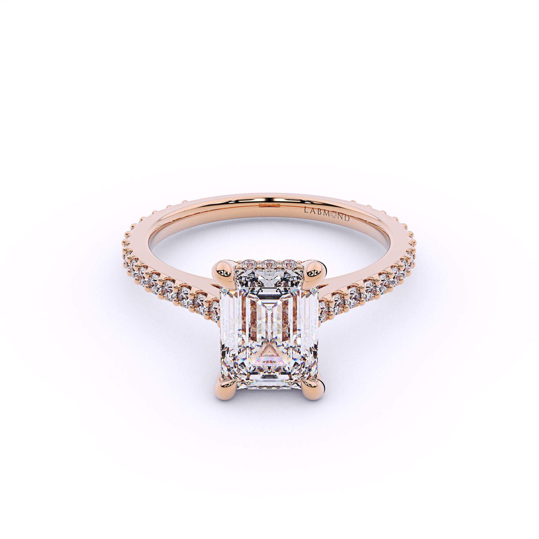 DUKE Emerald Cut Hidden Halo Engagement Ring