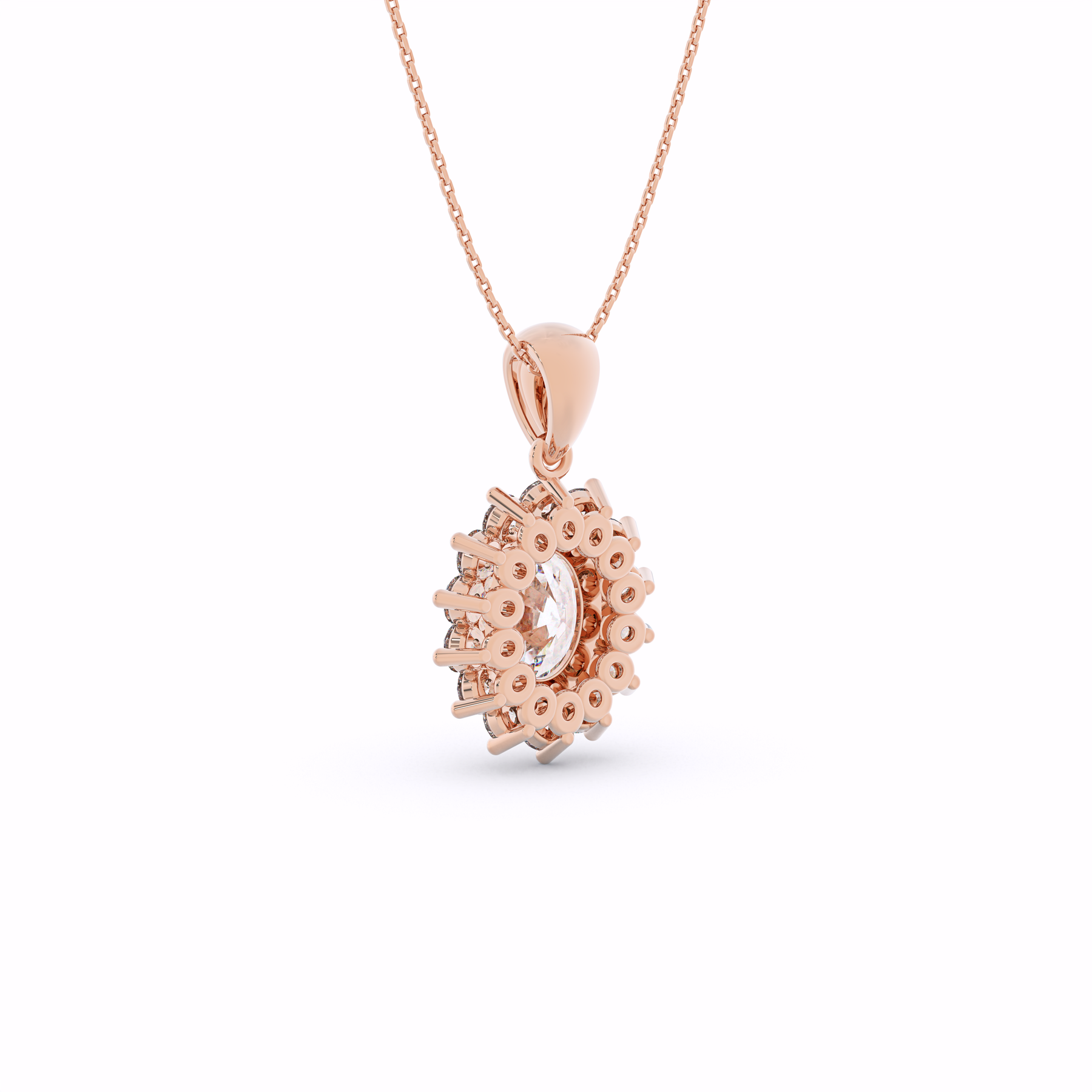 GRACE Lab-Grown Diamond Oval Halo Pendant
