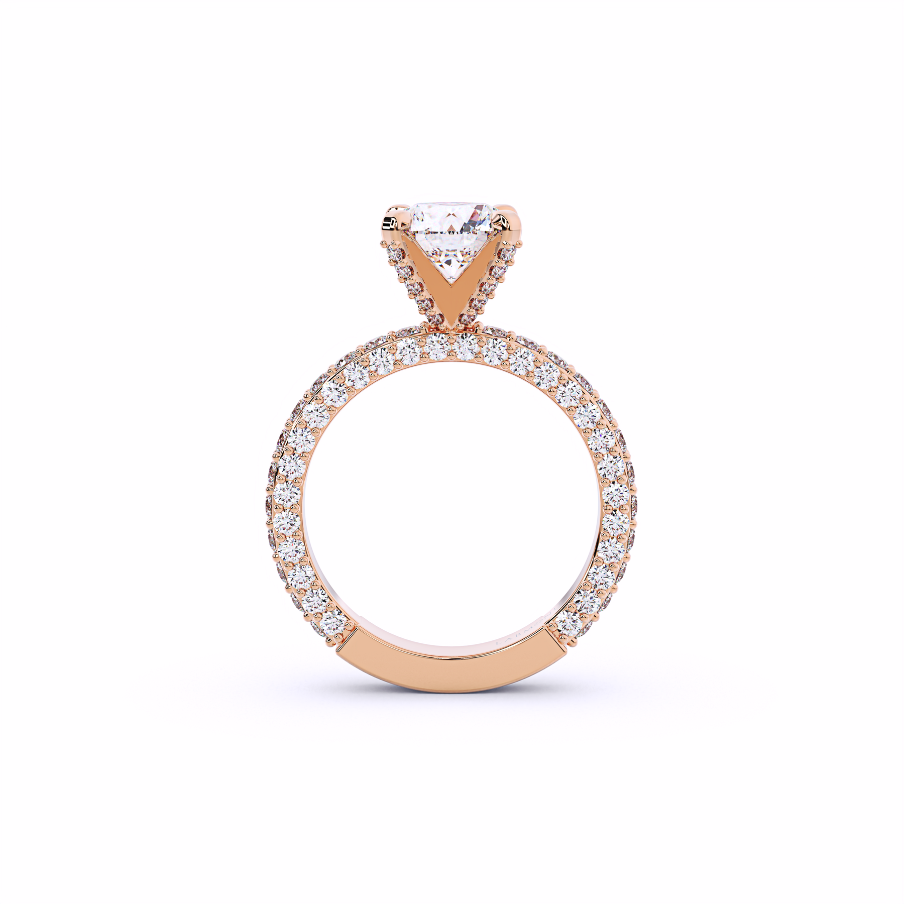 MANGUSTA Round Micro Pavé Solitaire Engagement Ring