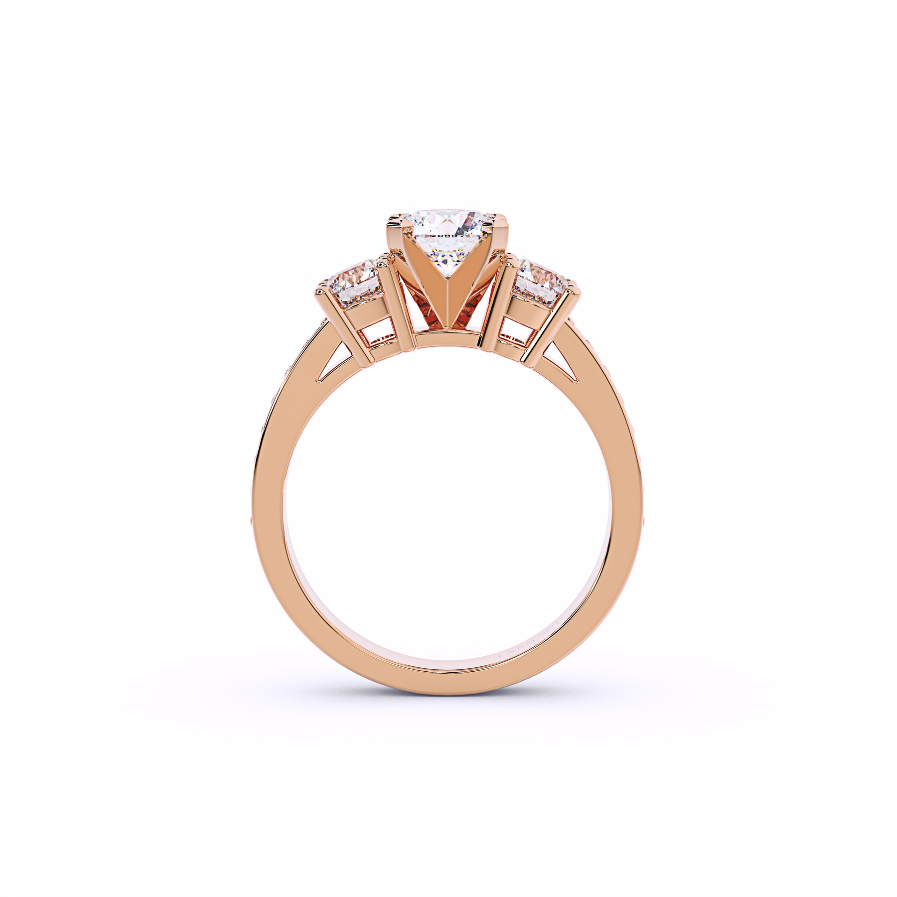 MEGAN Trinity Three Stone Diamond Engagement Ring