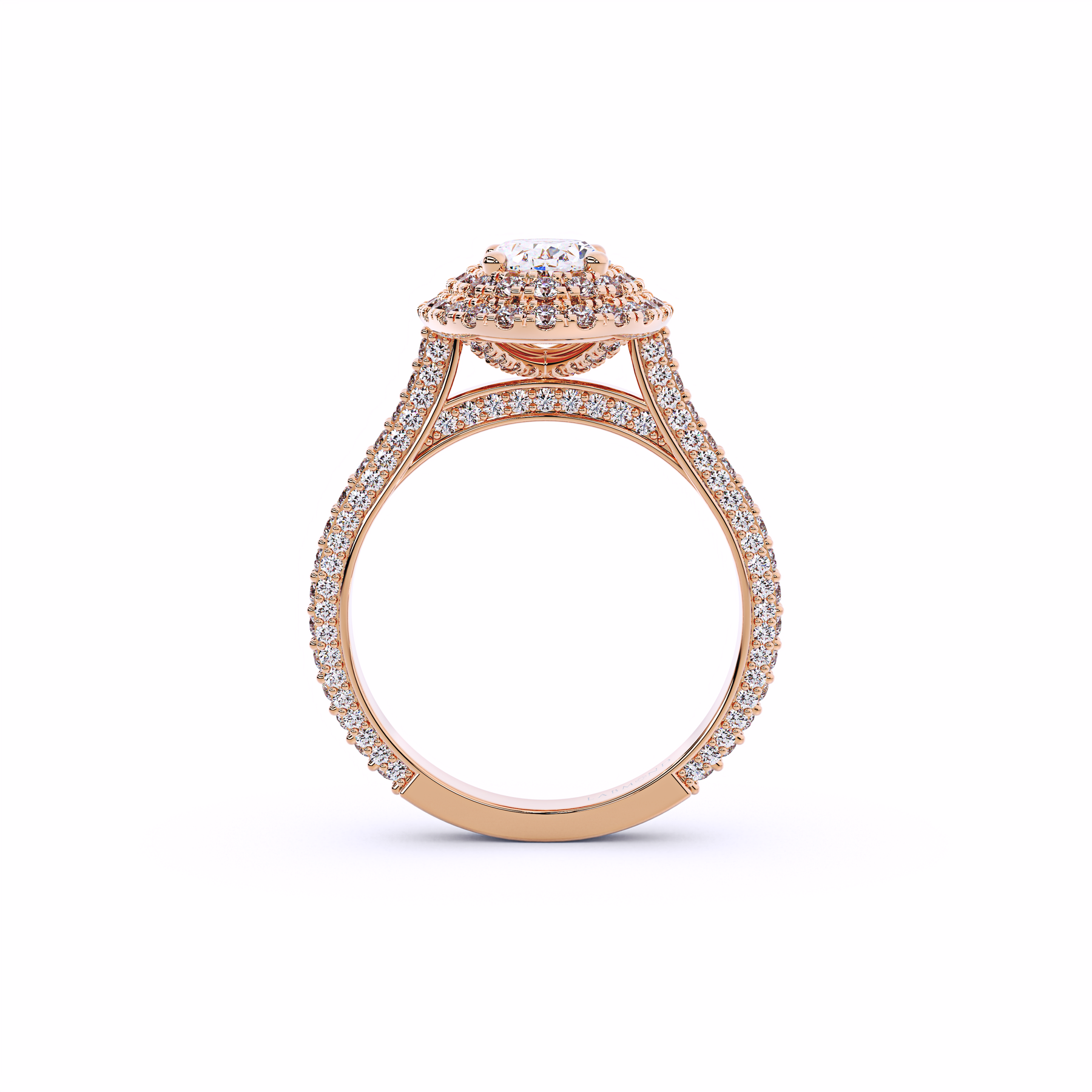 ODYSSEY Oval Double Halo Engagement Ring
