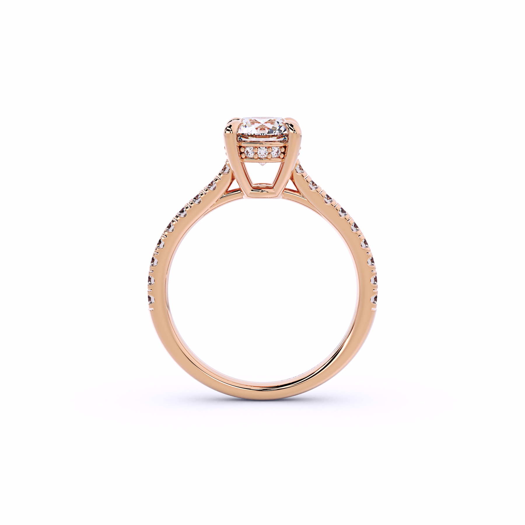 DUKE Round Cut Hidden Halo Engagement Rings