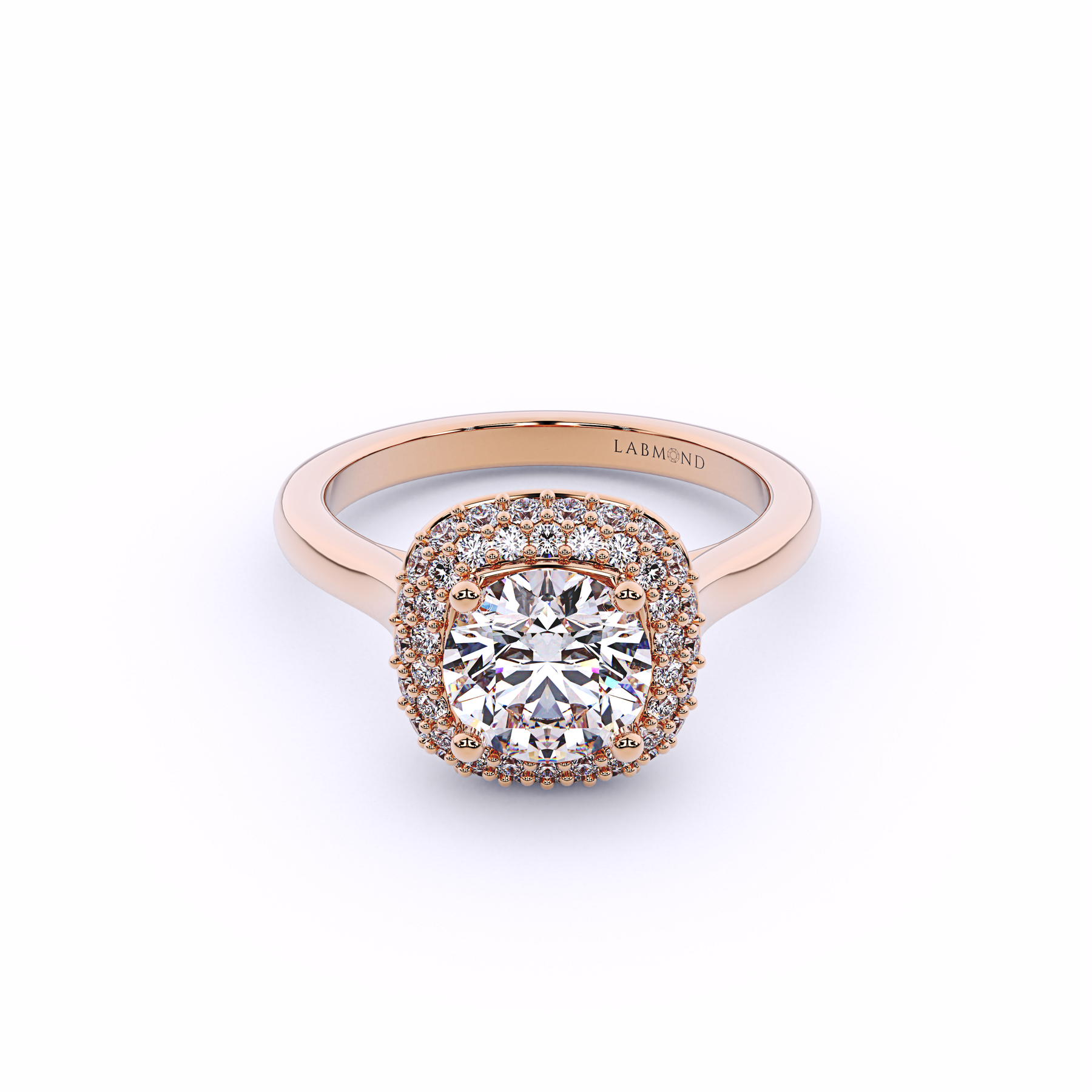 DIVERSION Round Double Halo Engagement Ring