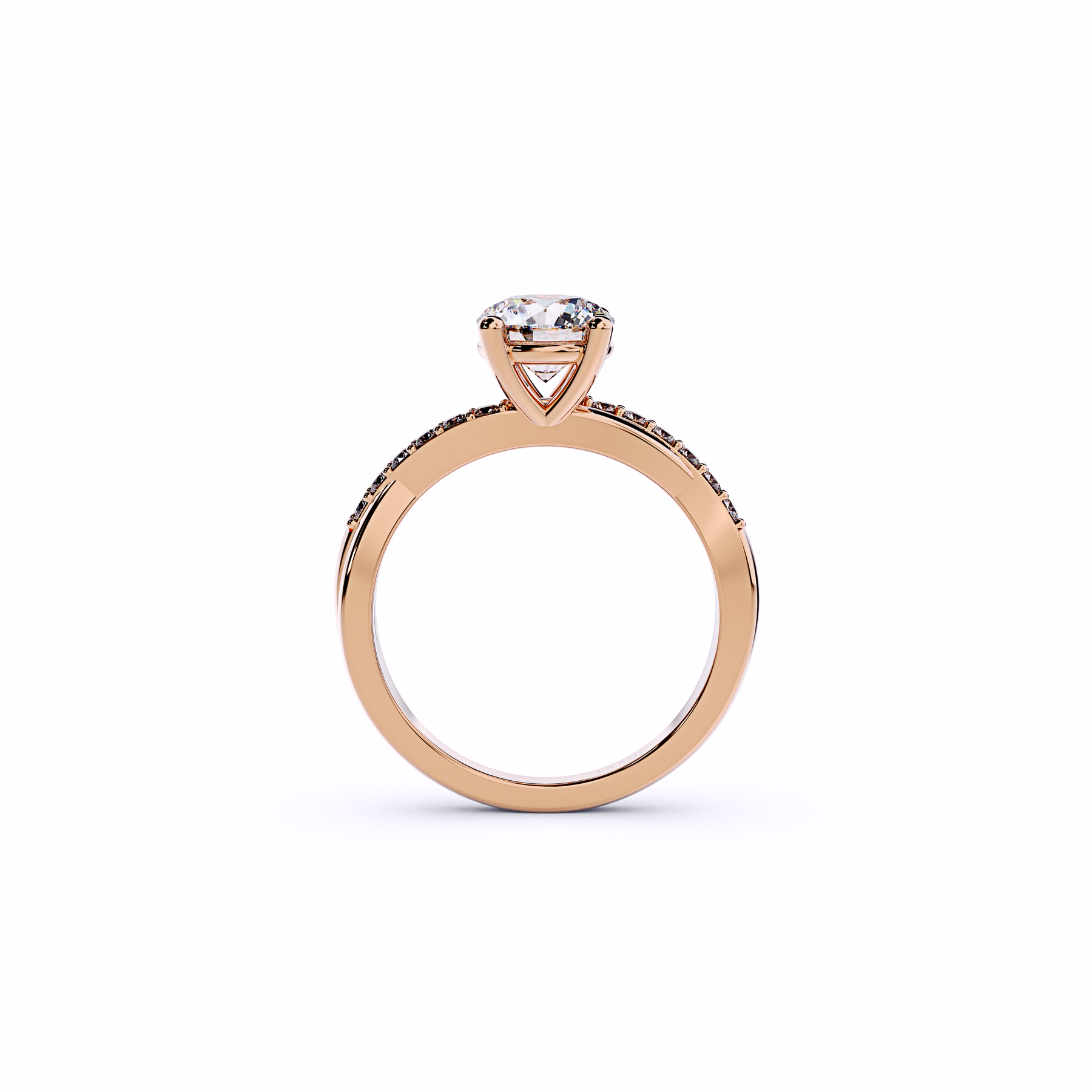 Semi-Twist Round Brilliant Cut Engagement Ring